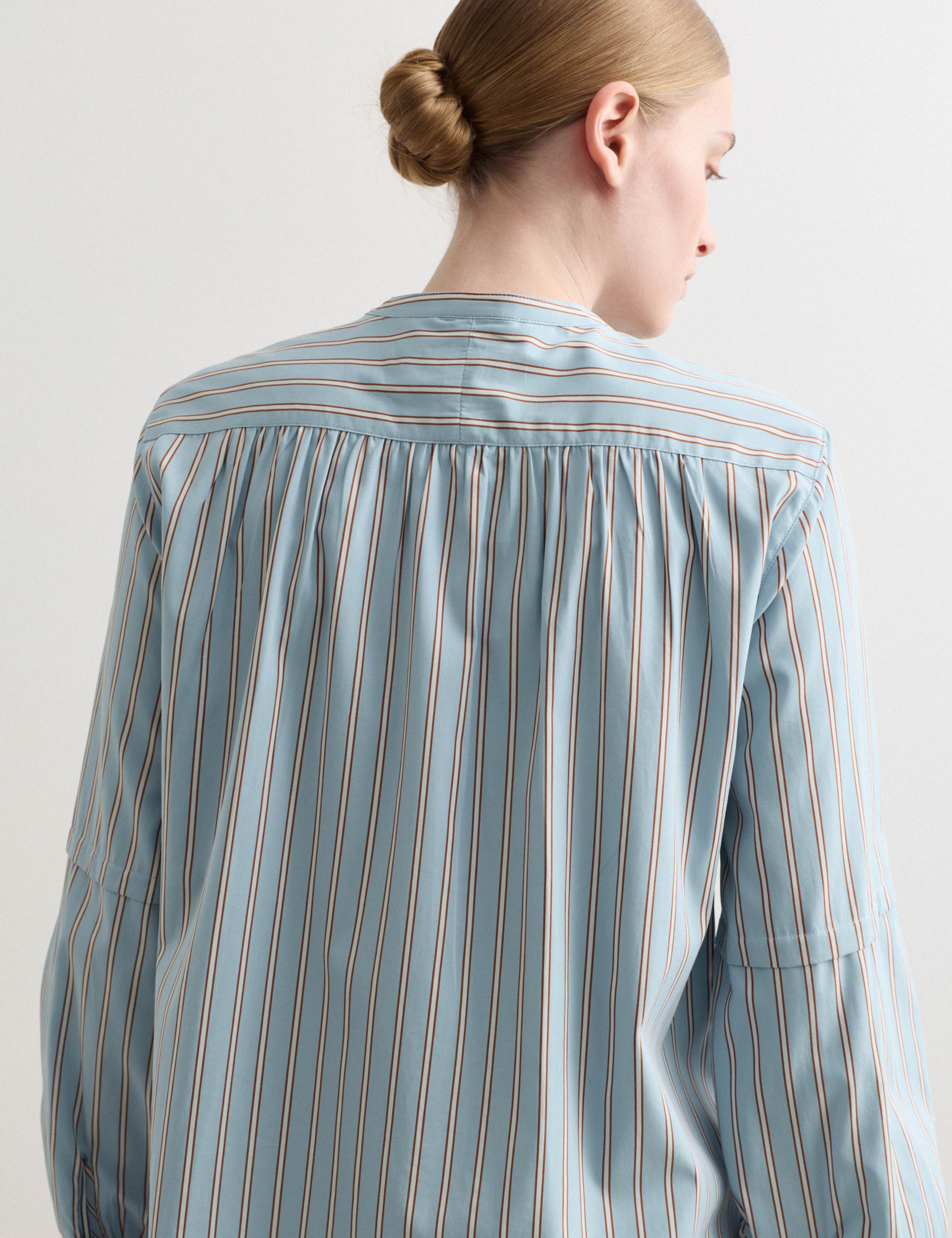 Pure Cotton Striped Collarless Shirt 4 of 8