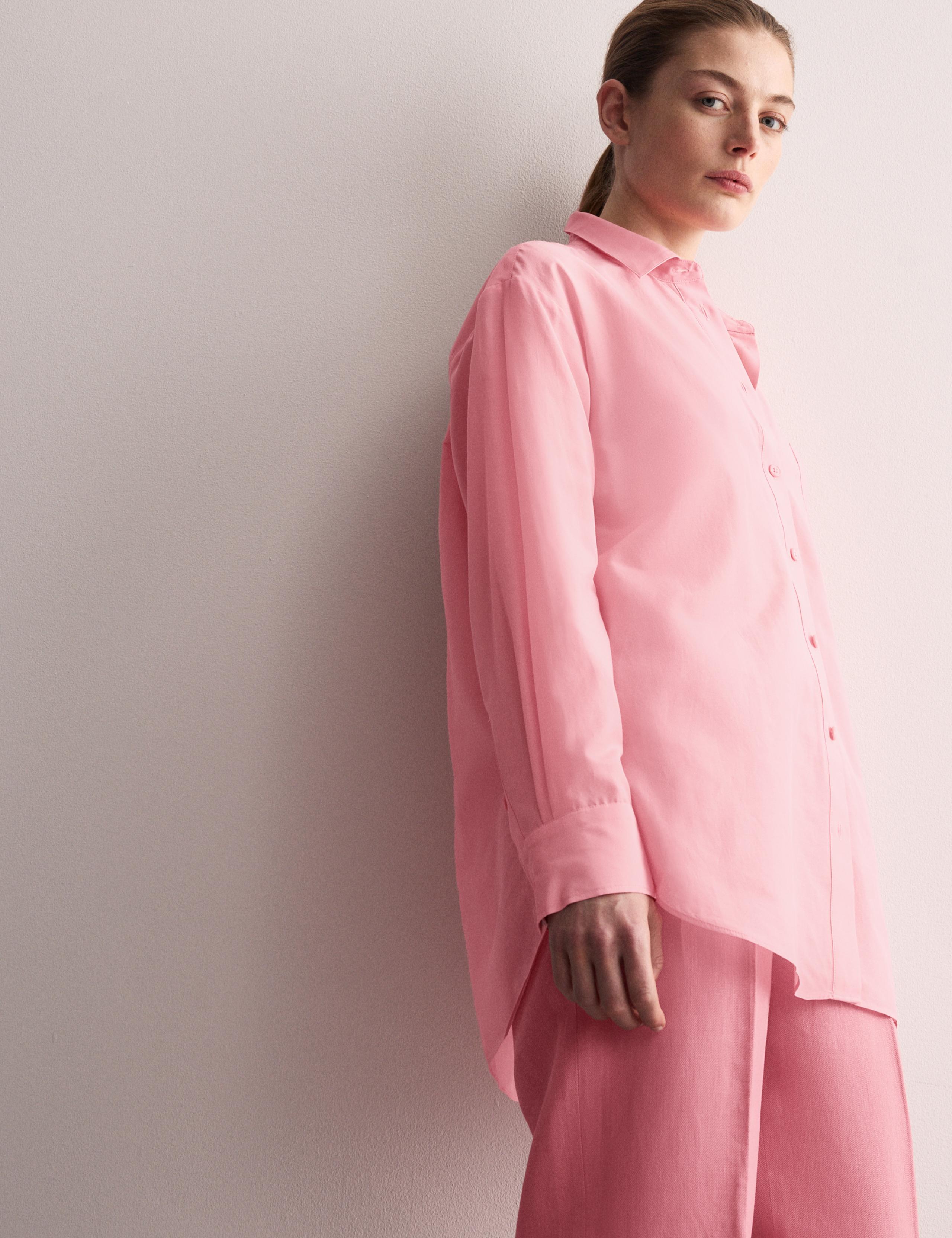 Cotton Rich Collared Shirt with Silk 6 of 7