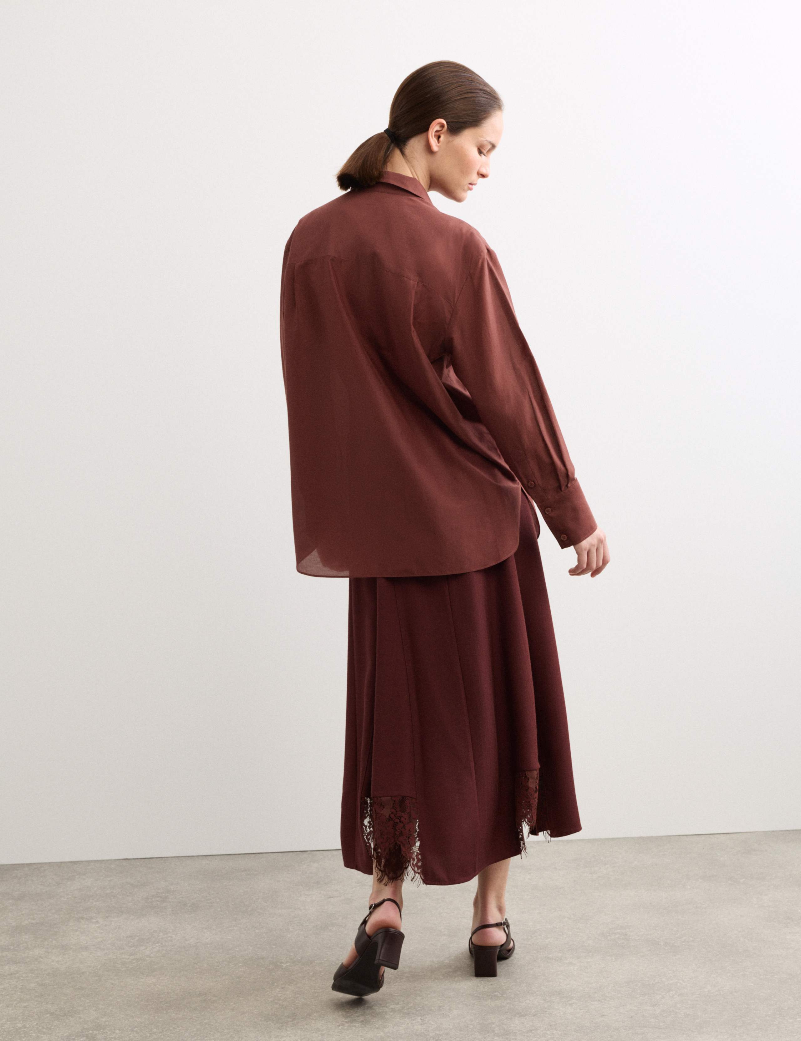 Silk Blend Collared Relaxed Shirt 7 of 7