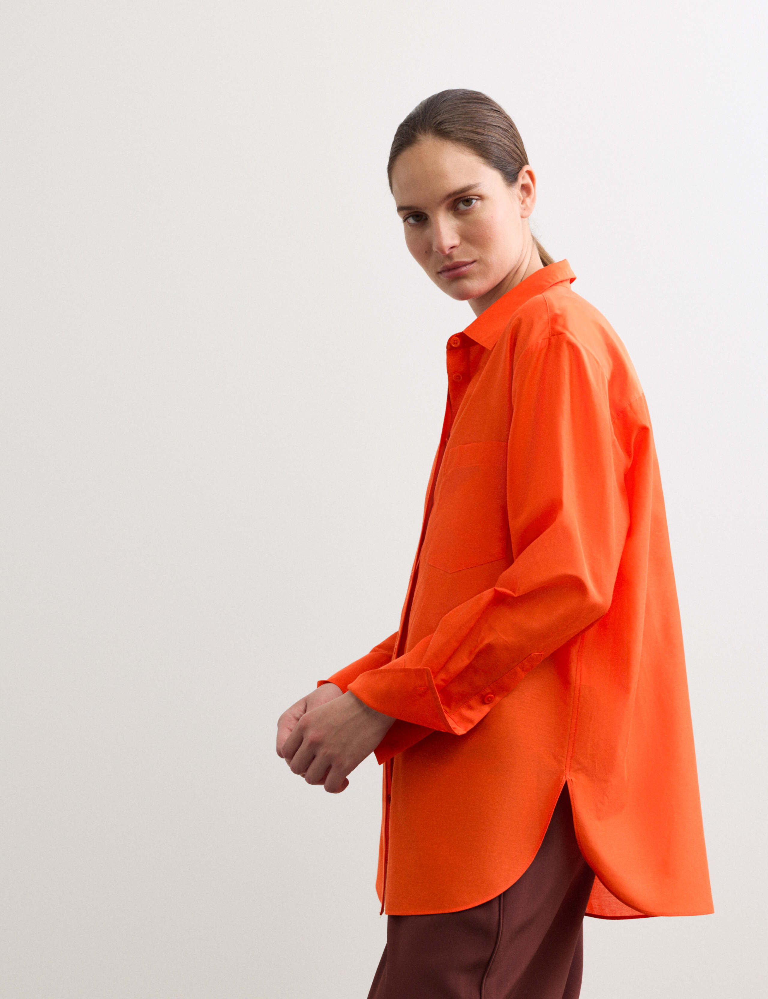 Silk Blend Collared Relaxed Shirt 5 of 6