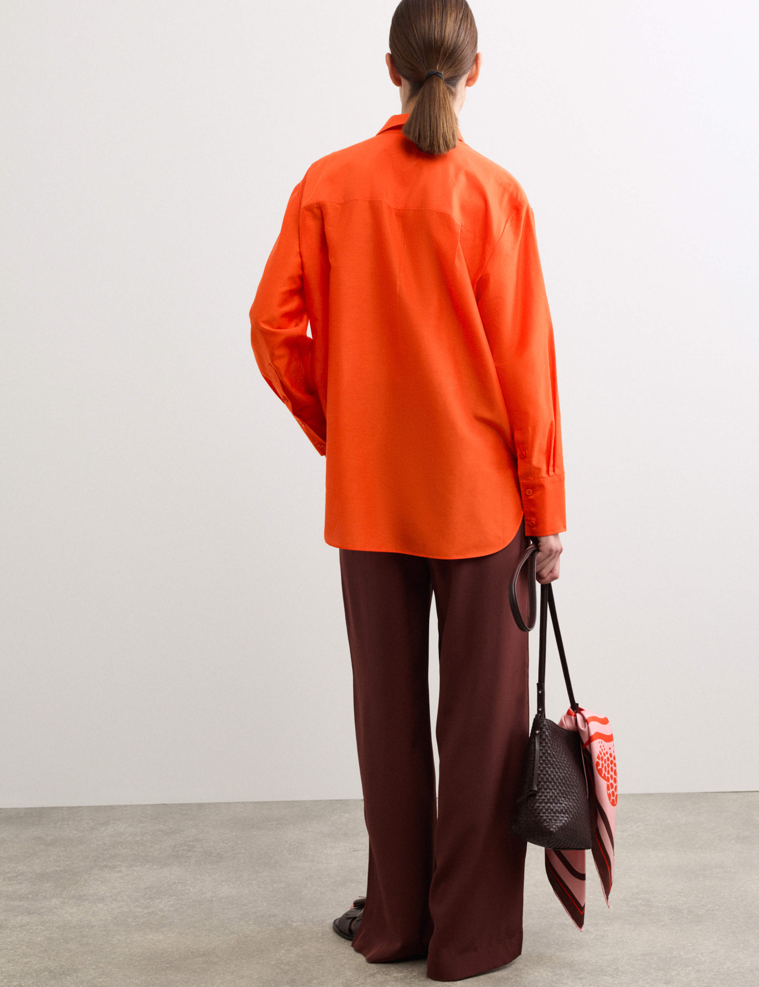 Silk Blend Collared Relaxed Shirt 6 of 6