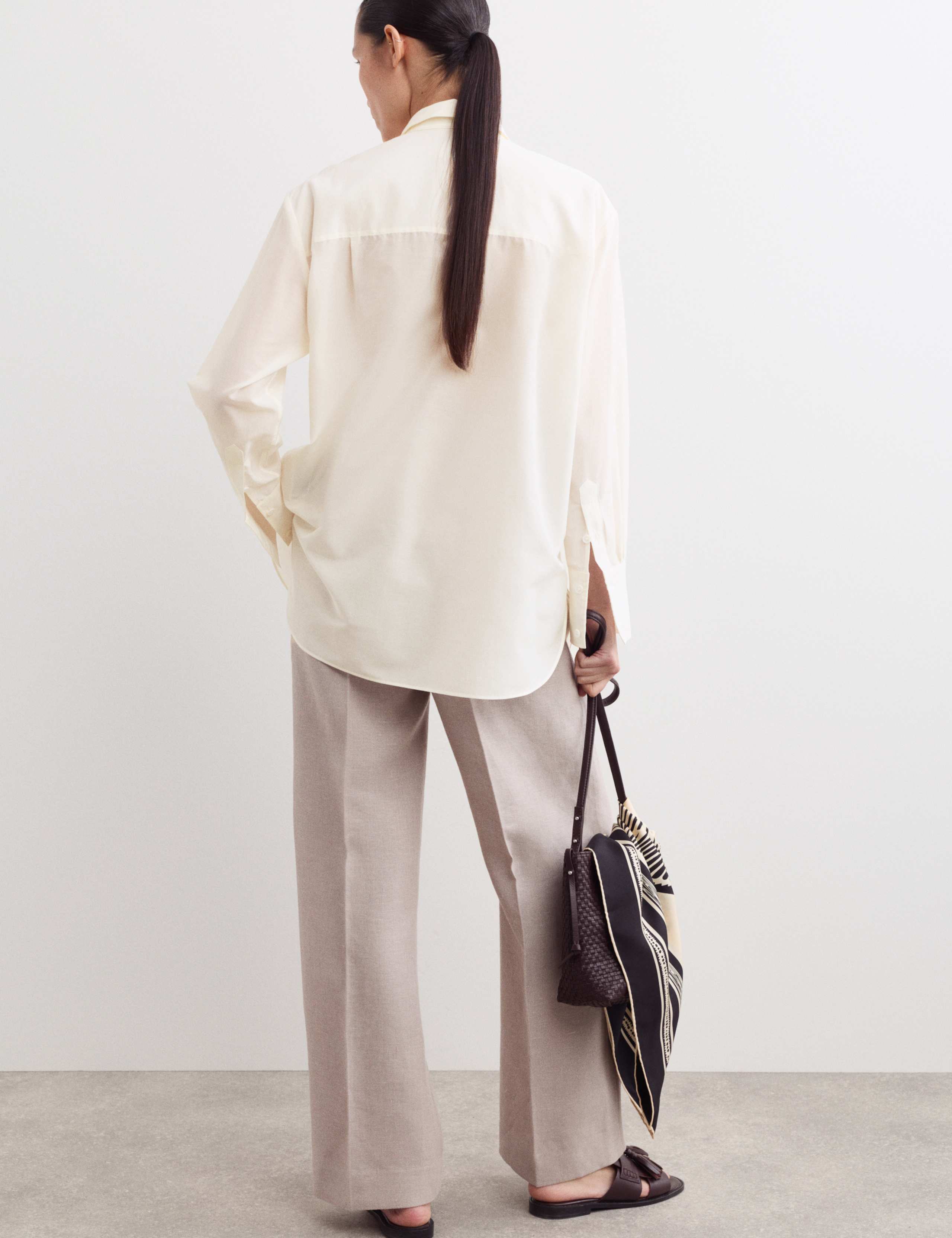 Silk Blend Collared Relaxed Shirt 6 of 7