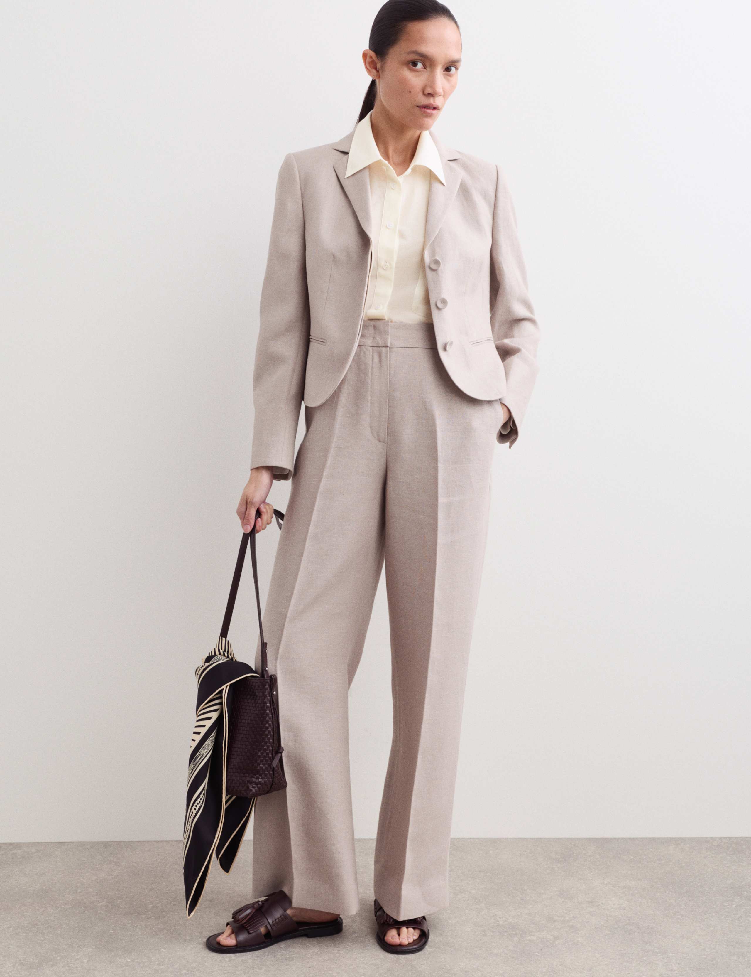 Silk Blend Collared Relaxed Shirt 7 of 7