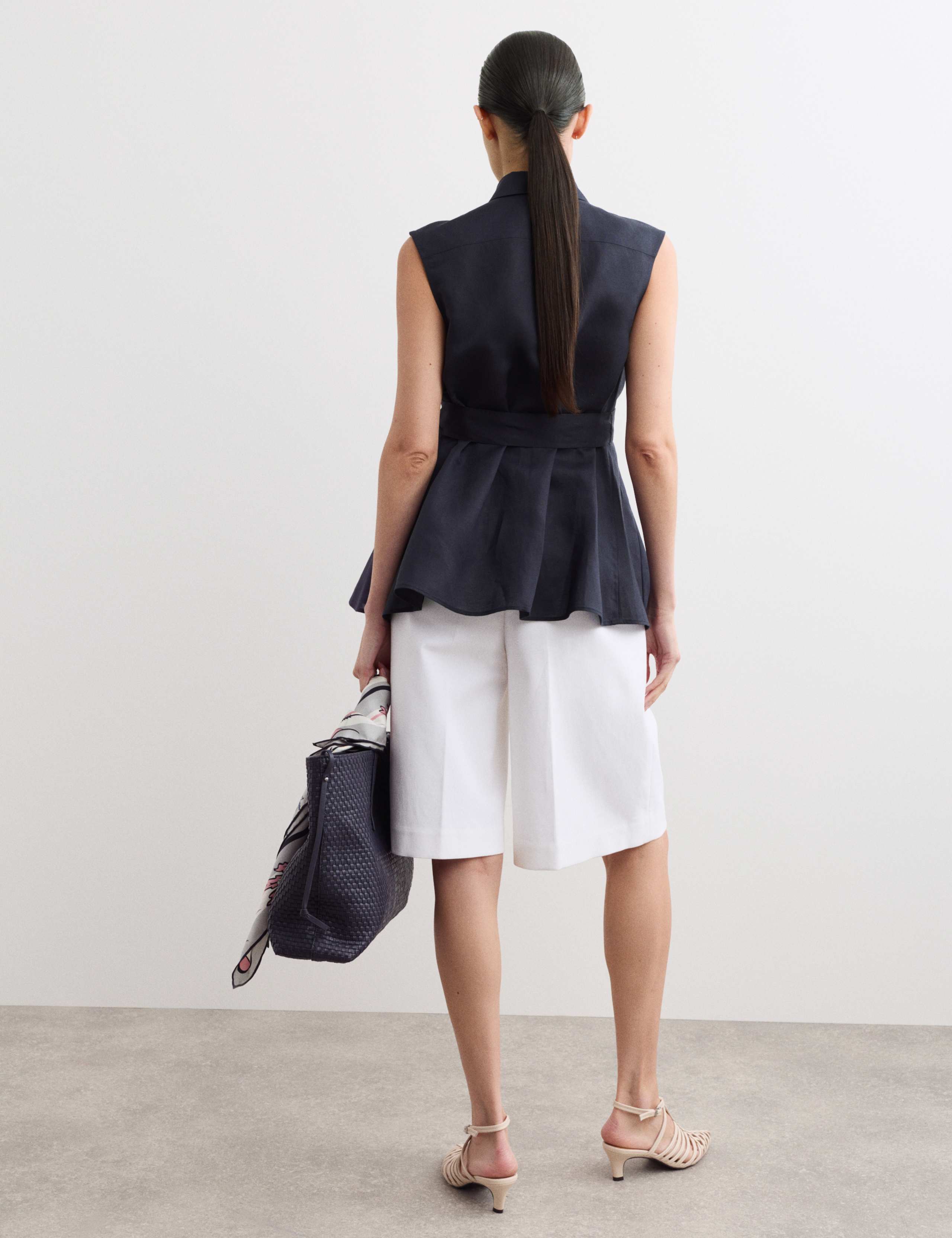 Linen Rich Godet Insert Sleeveless Top 7 of 7