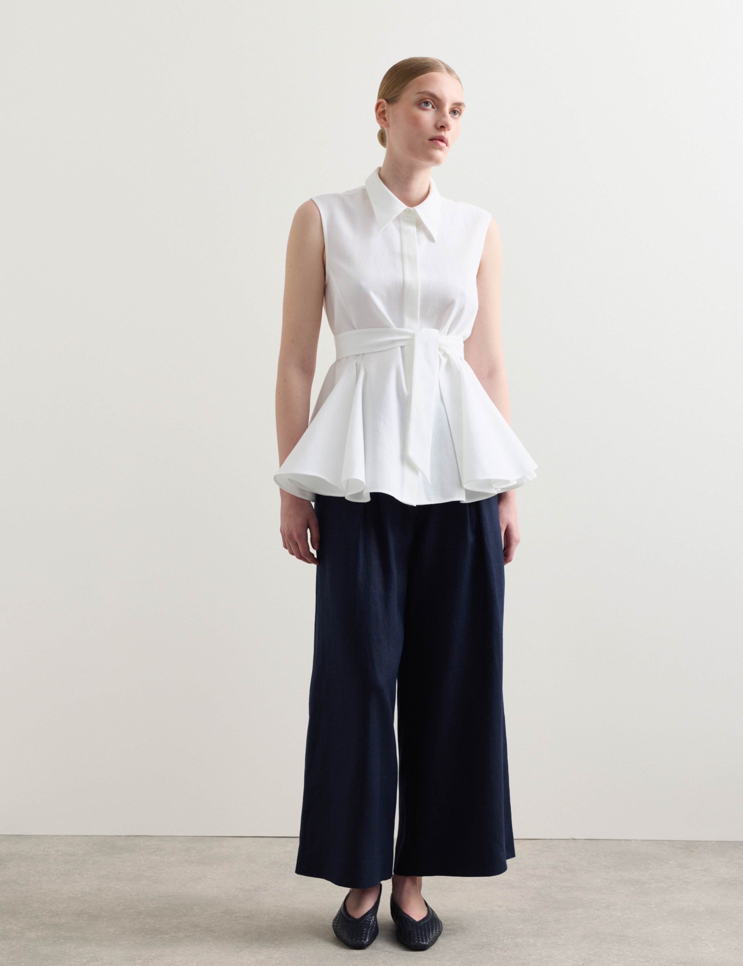 Pure Cotton Tie Front Blouse 3 of 7