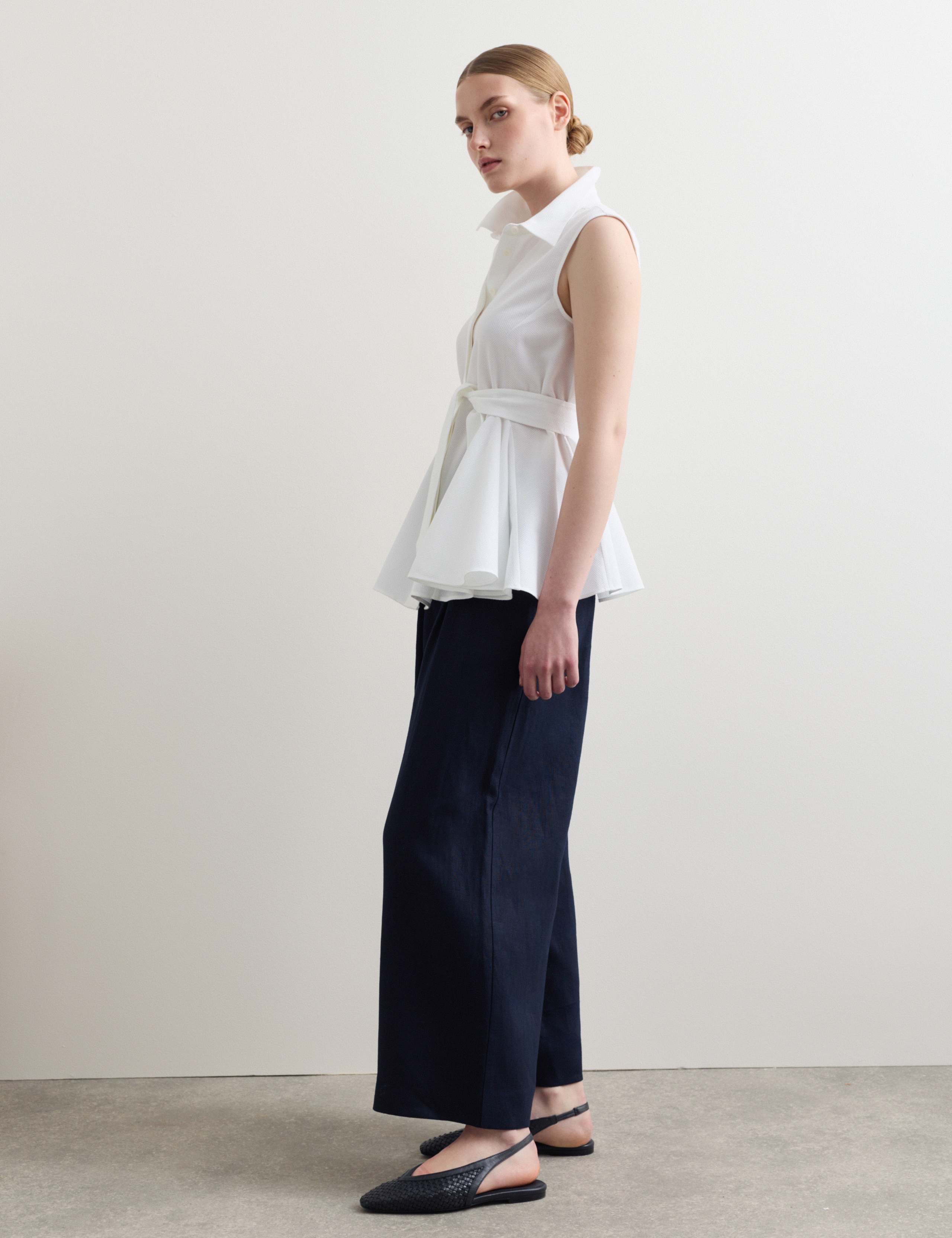 Pure Cotton Tie Front Blouse 6 of 7