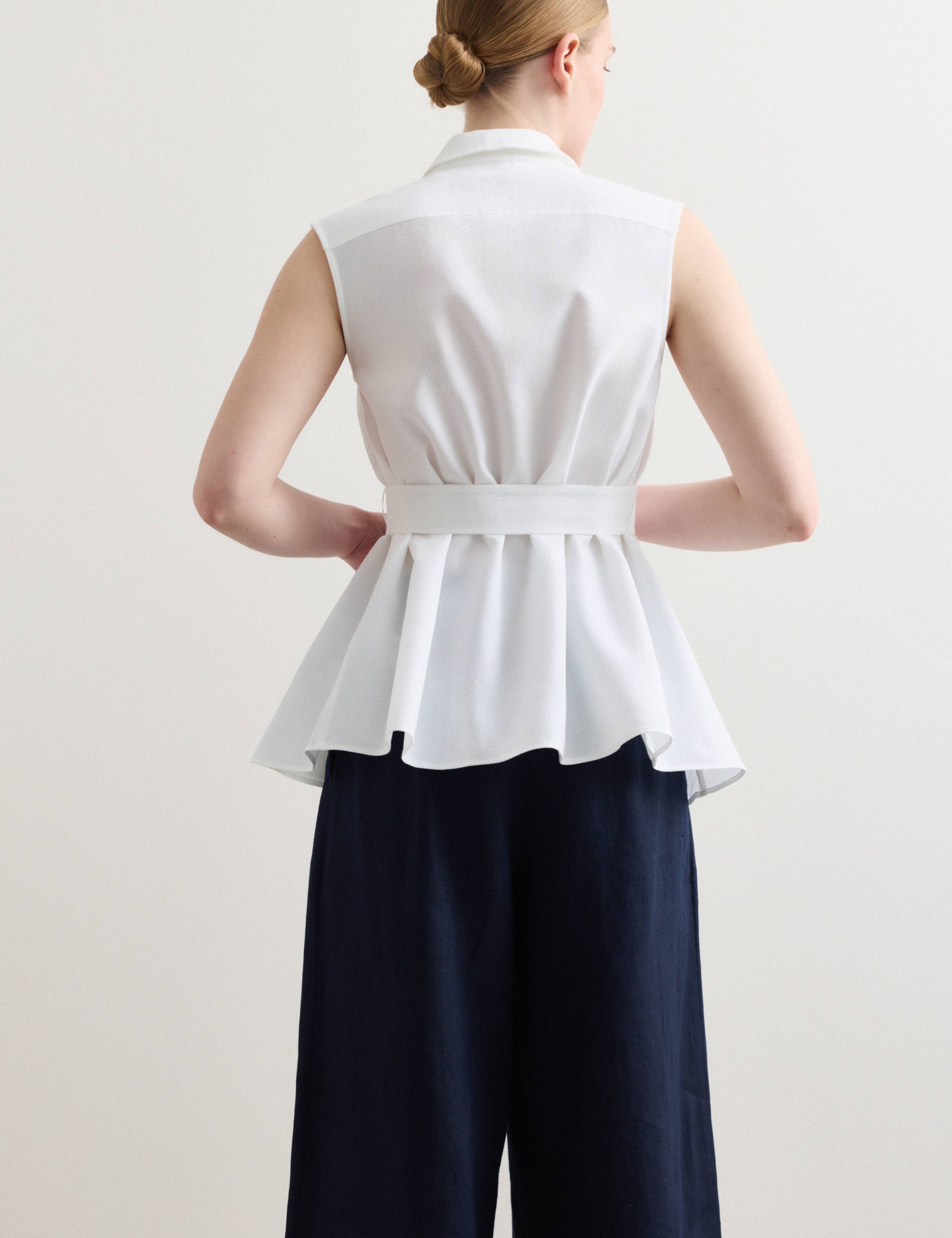Pure Cotton Tie Front Blouse 7 of 7