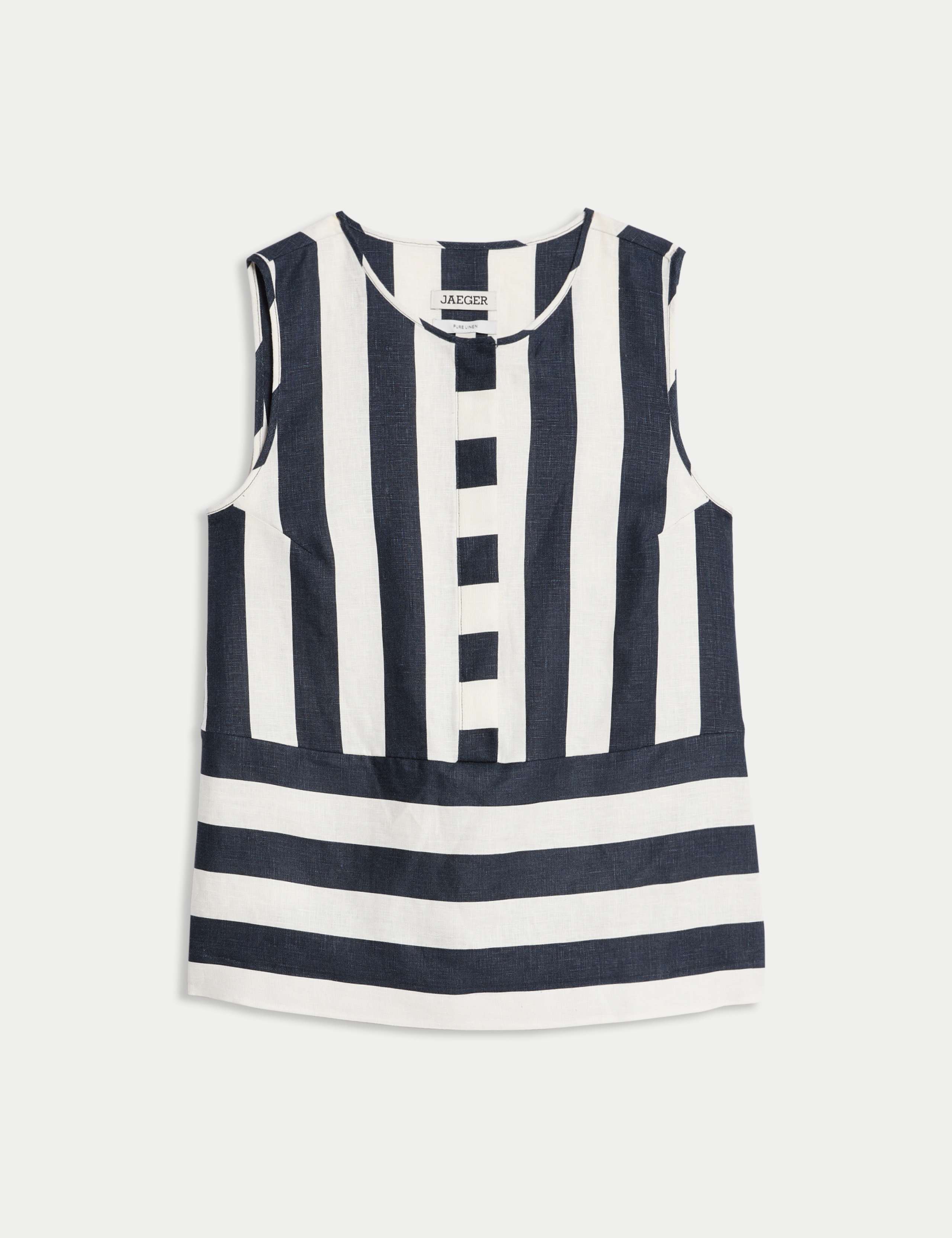 Pure Linen Striped Shell Top 2 of 6