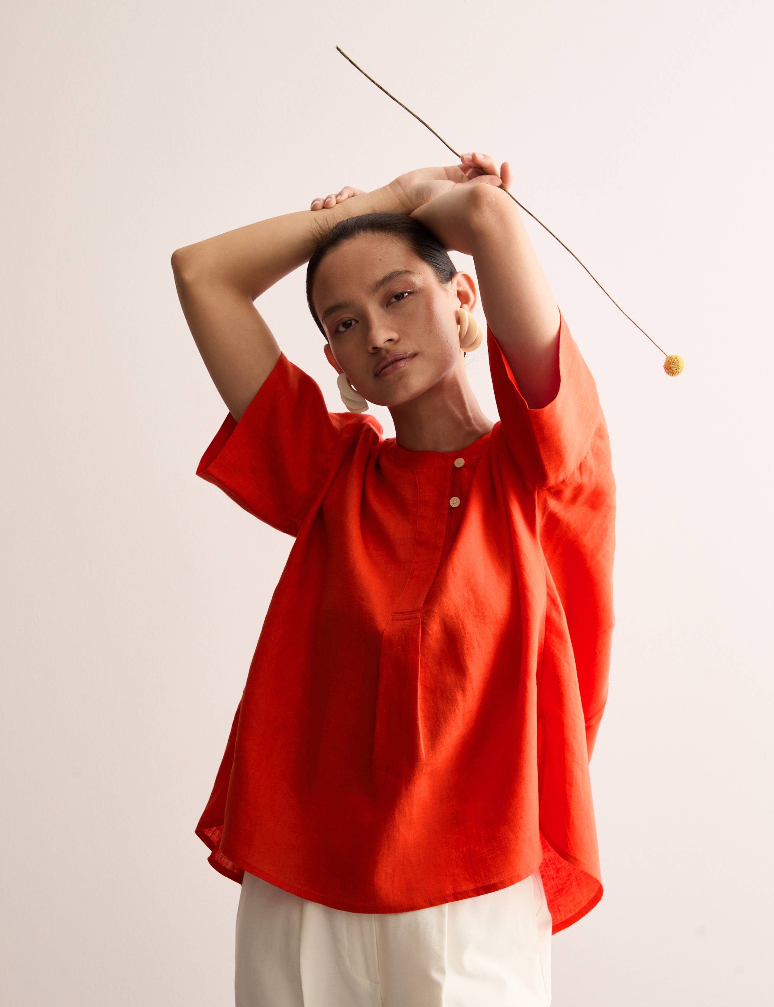 Pure Linen Button Detail Top 8 of 8