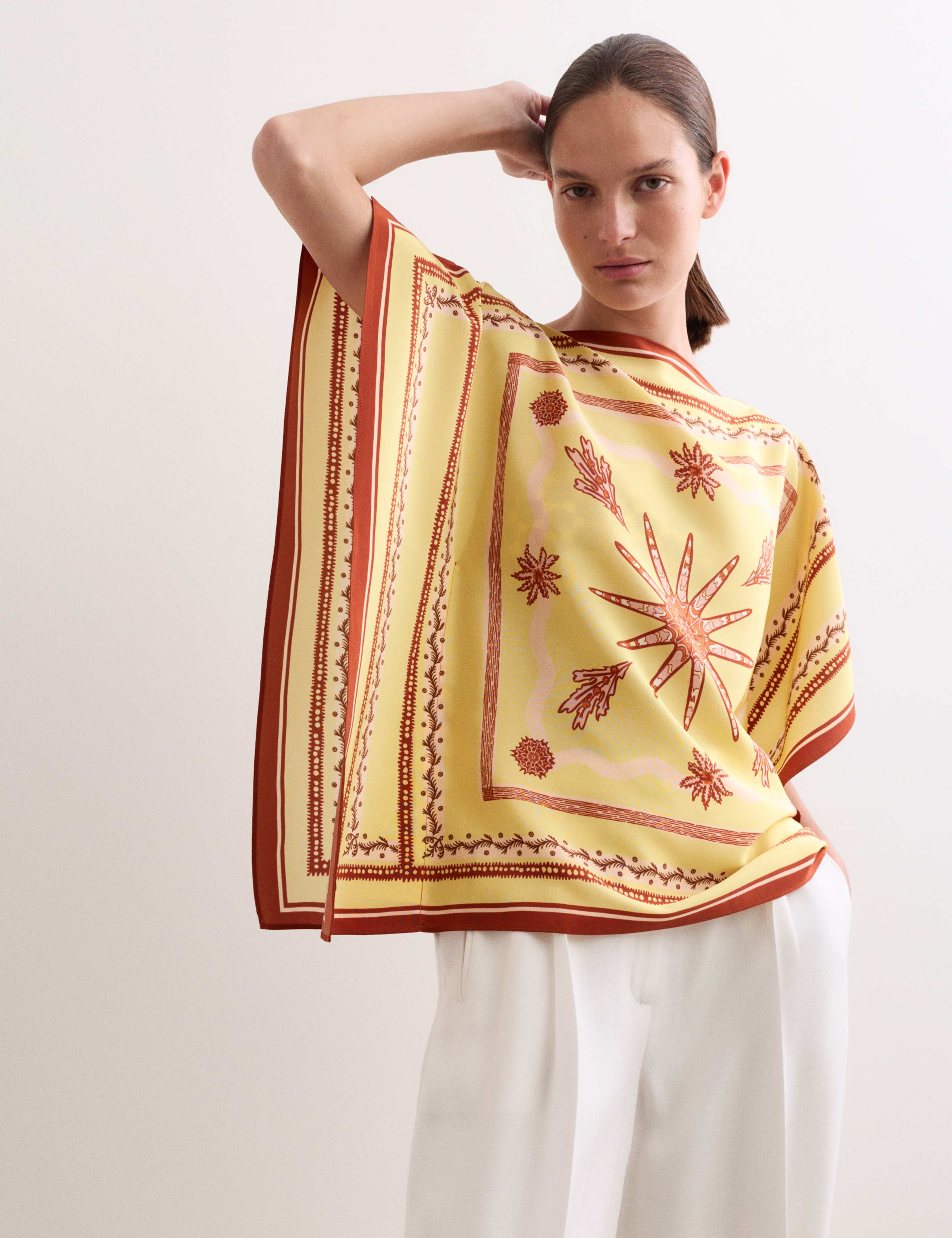 Pure Silk Printed Slash Neck Top 7 of 7