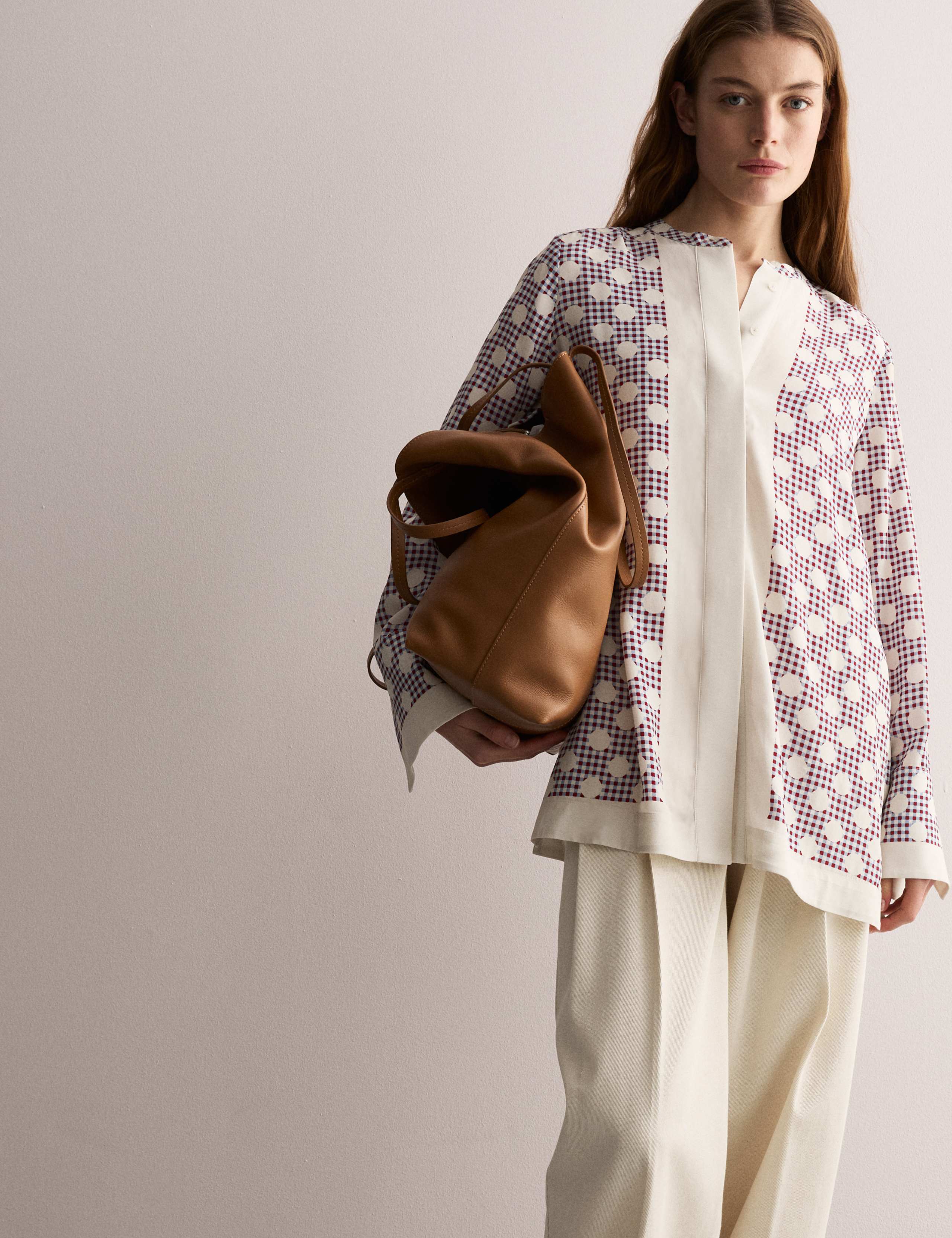 Gingham Spot Crew Neck Shirt 1 of 8