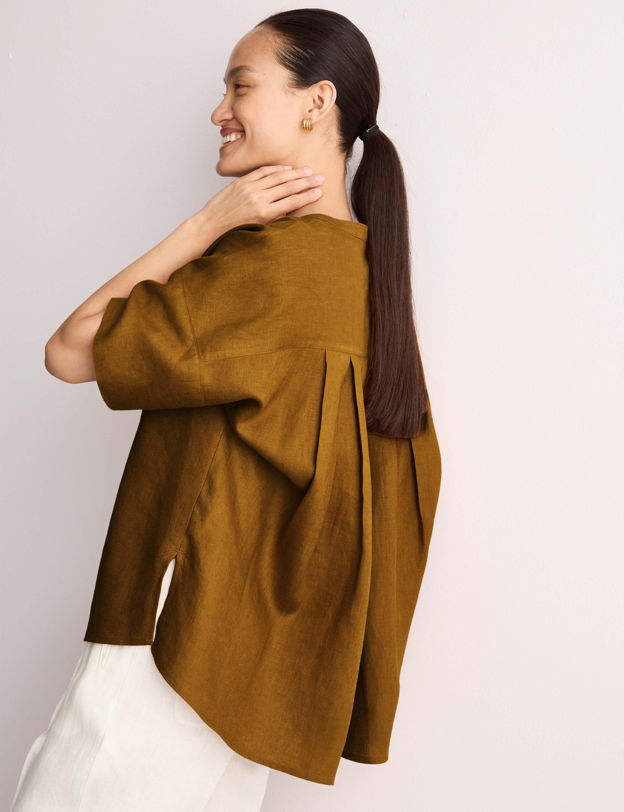 Pure Linen Button Detail Top 3 of 5