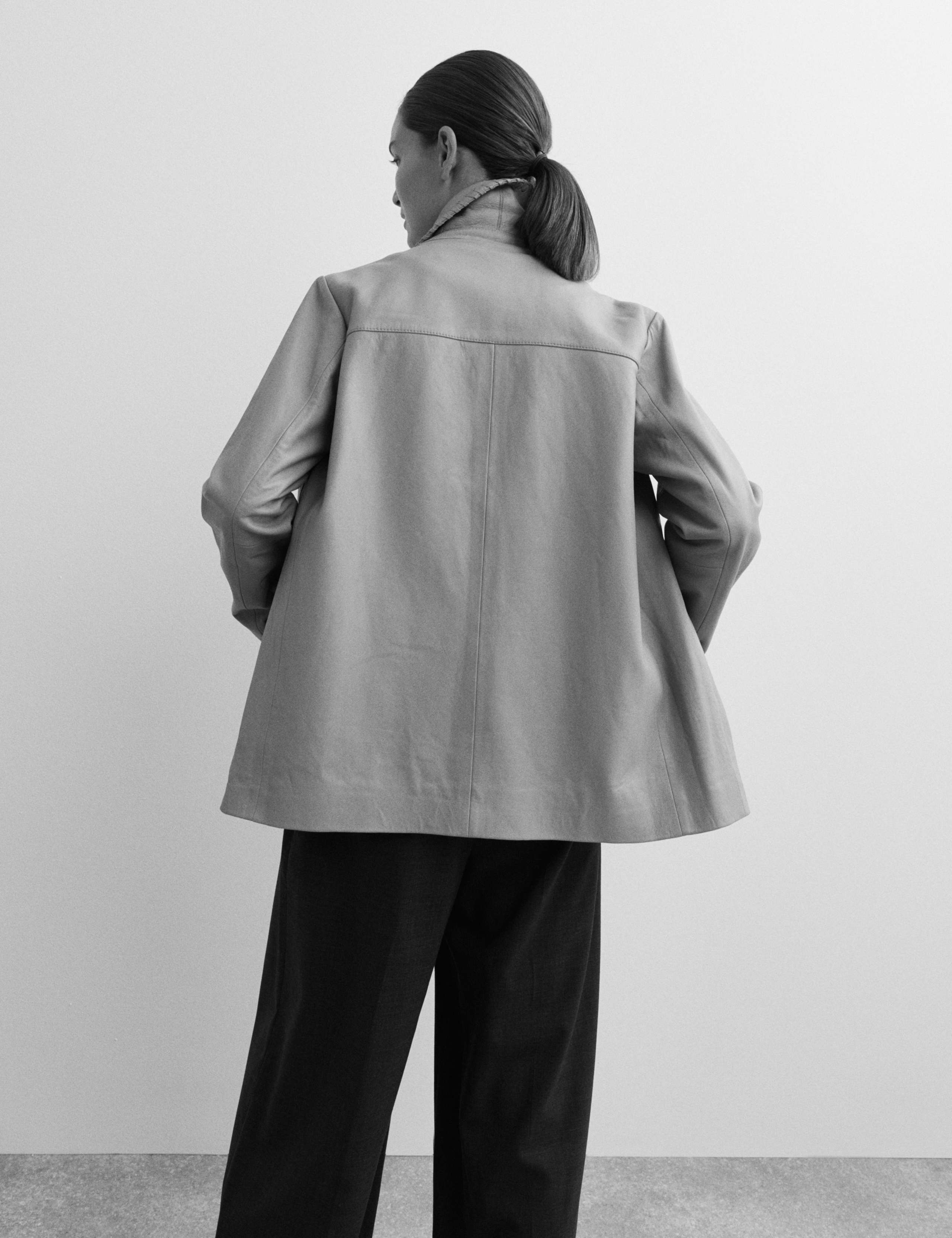 Leather Stitch Detail Collared Jacket 7 of 8