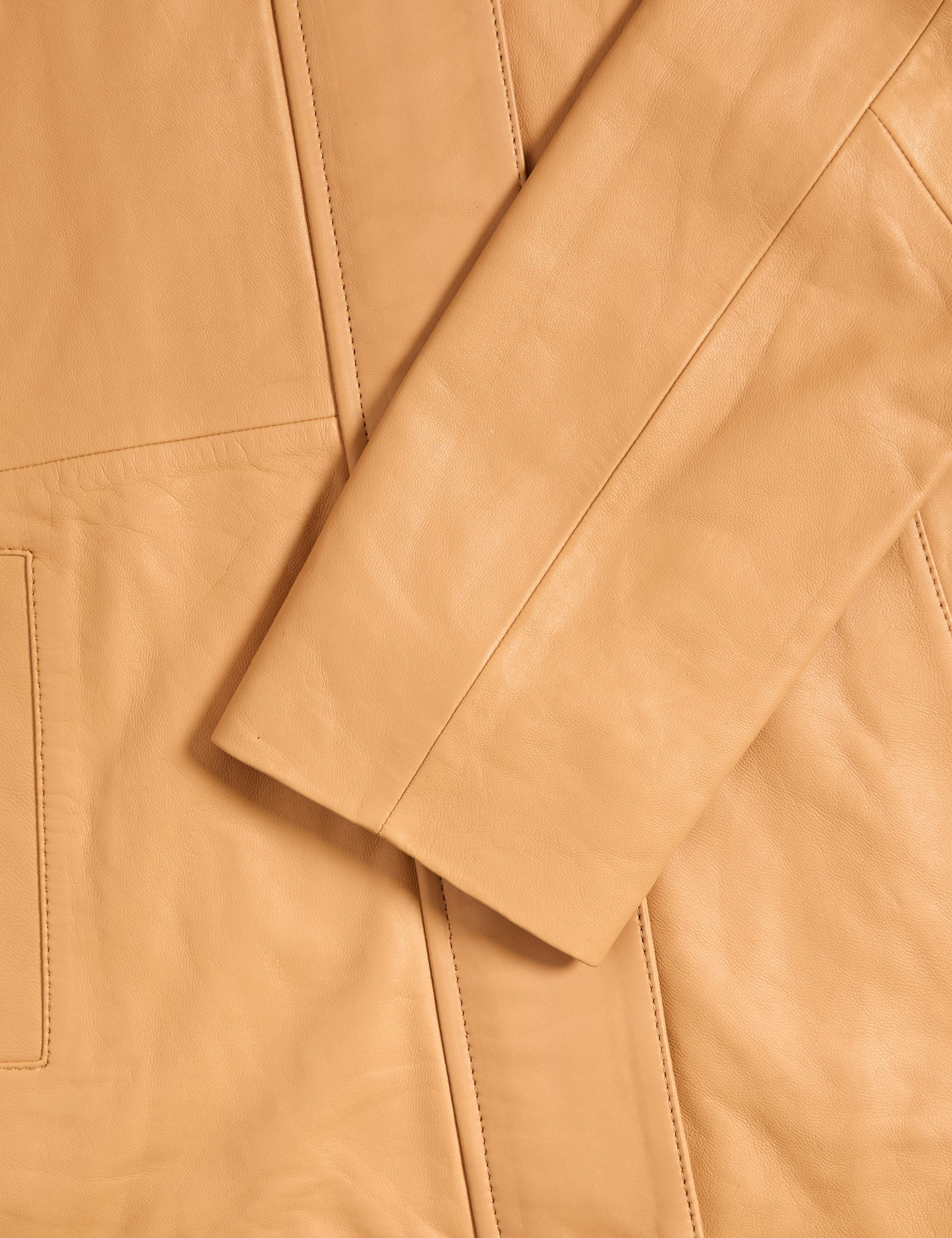 Leather Stitch Detail Collared Jacket 2 of 2