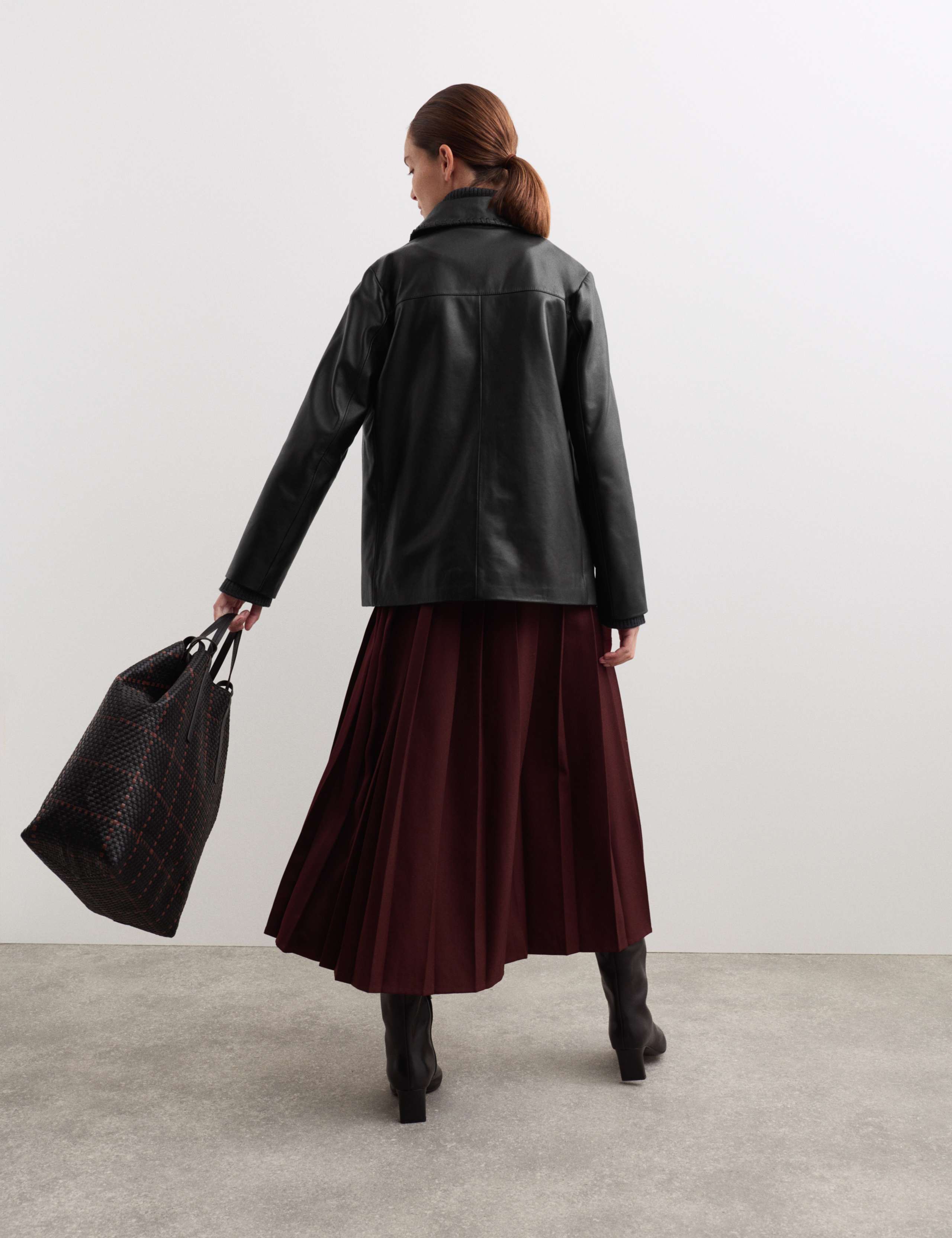 Leather Stitch Detail Collared Jacket 5 of 6