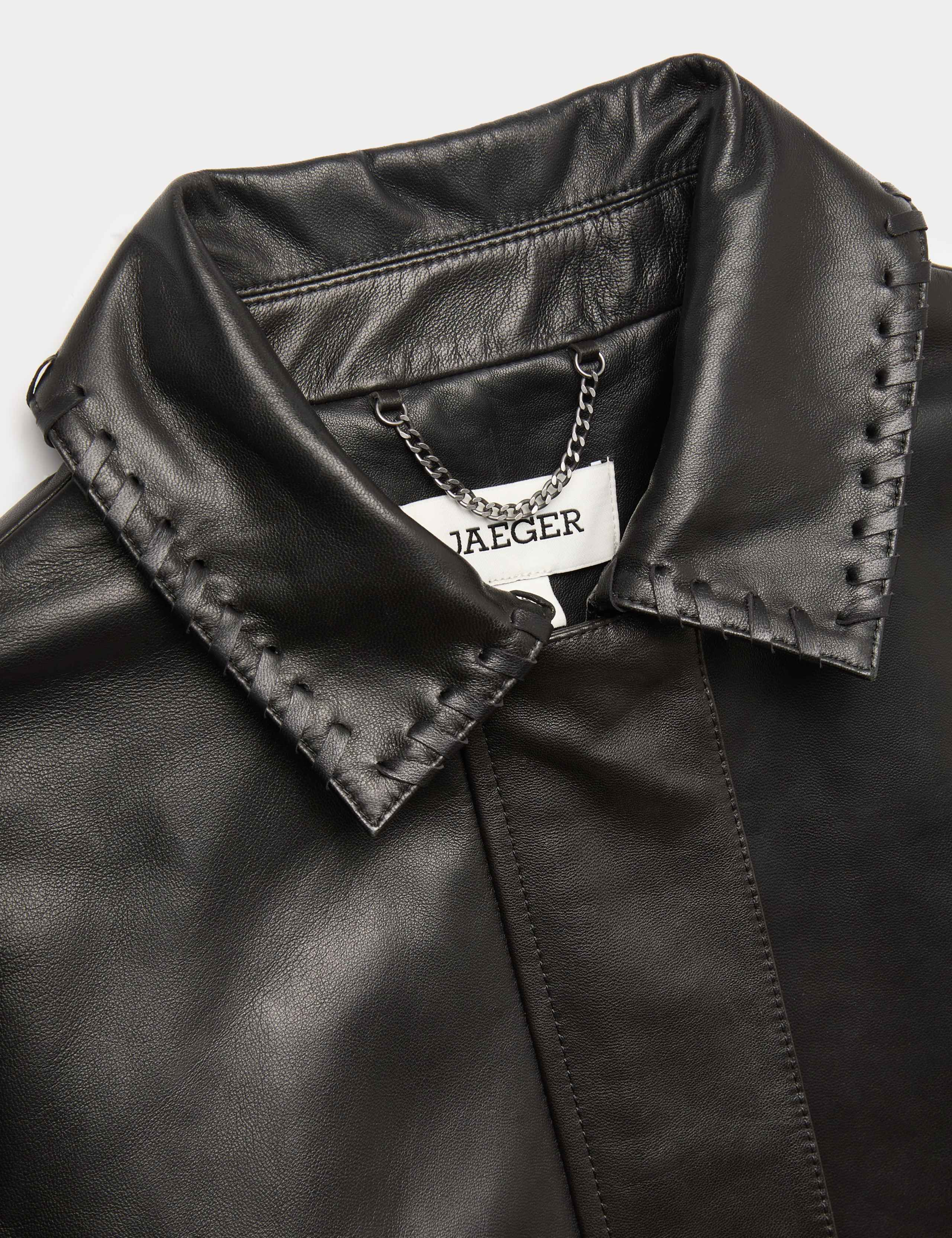 Leather Stitch Detail Collared Jacket 6 of 6