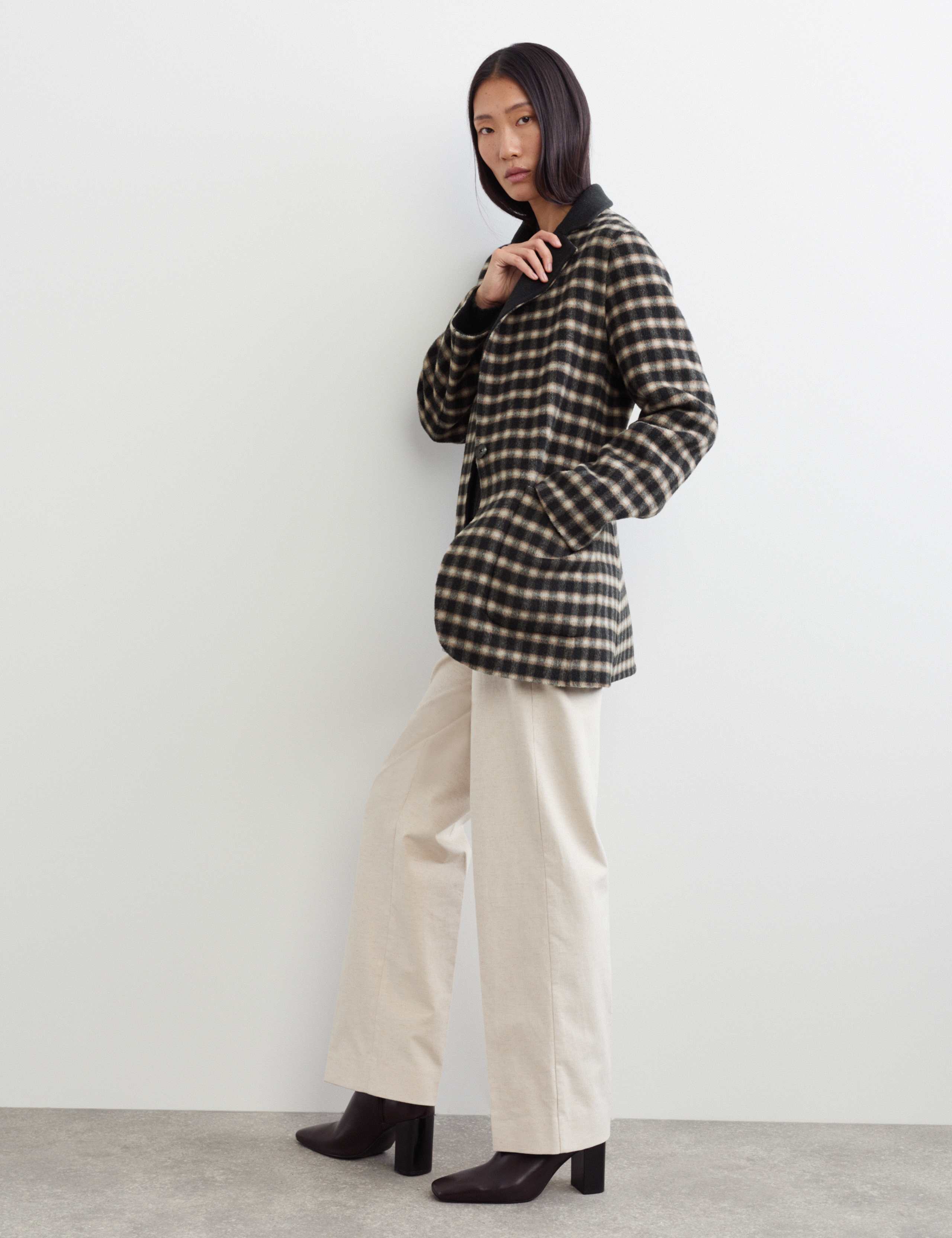 Double Faced Pure Wool Checked Reversible Blazer 5 of 7