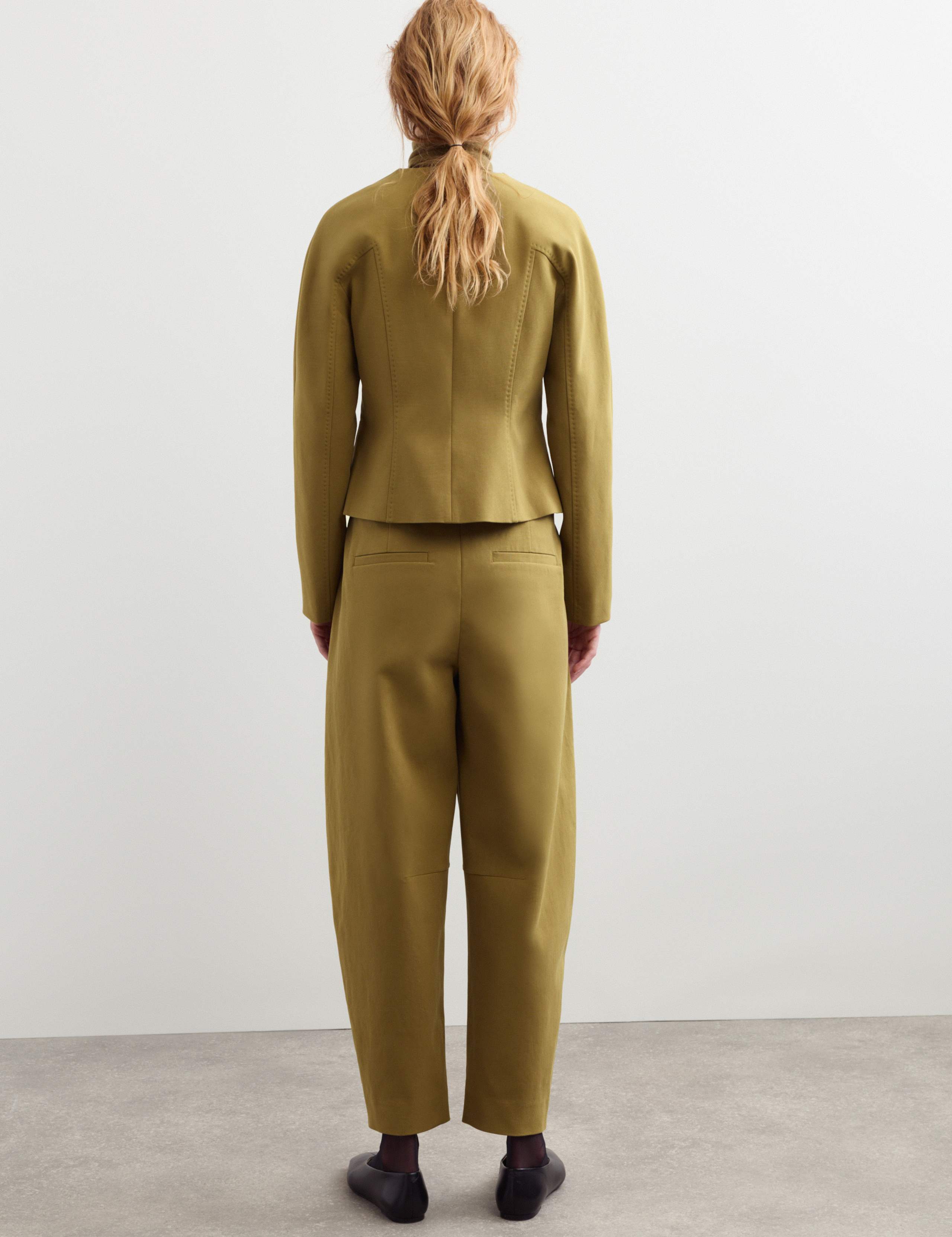Cotton Rich Collarless Tailored Jacket 6 of 7