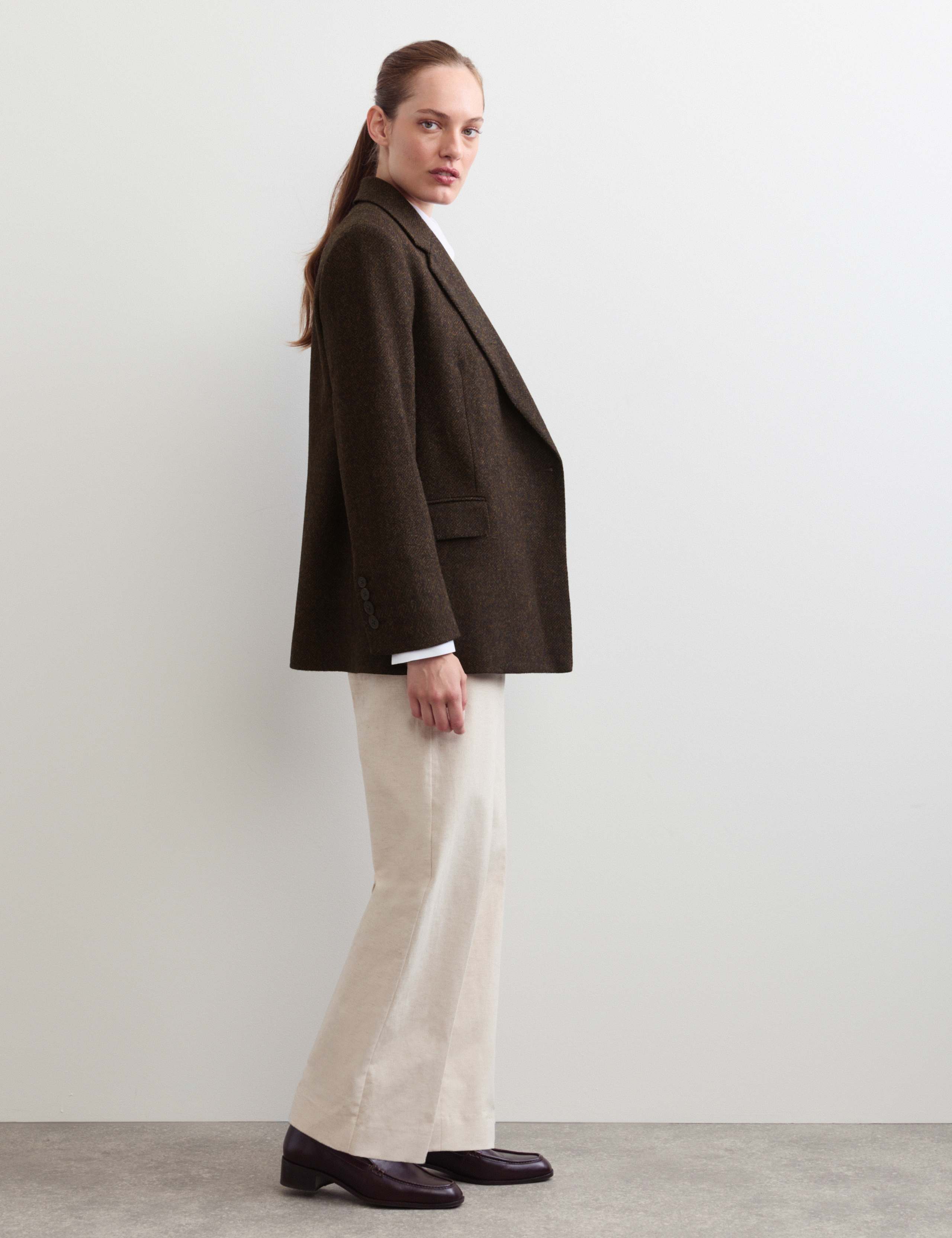 Pure Wool Tailored Herringbone Blazer 6 of 8