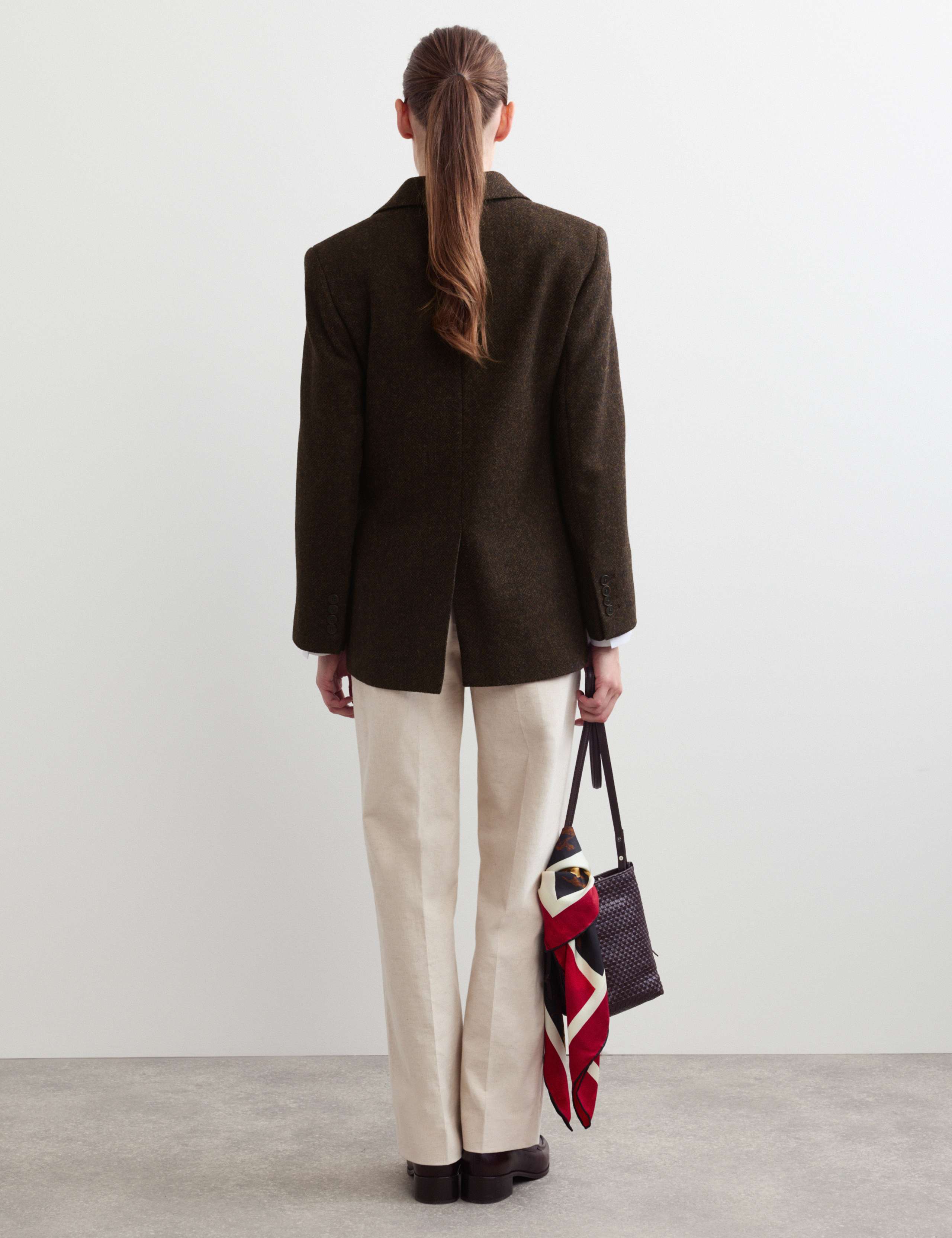 Pure Wool Tailored Herringbone Blazer 7 of 8