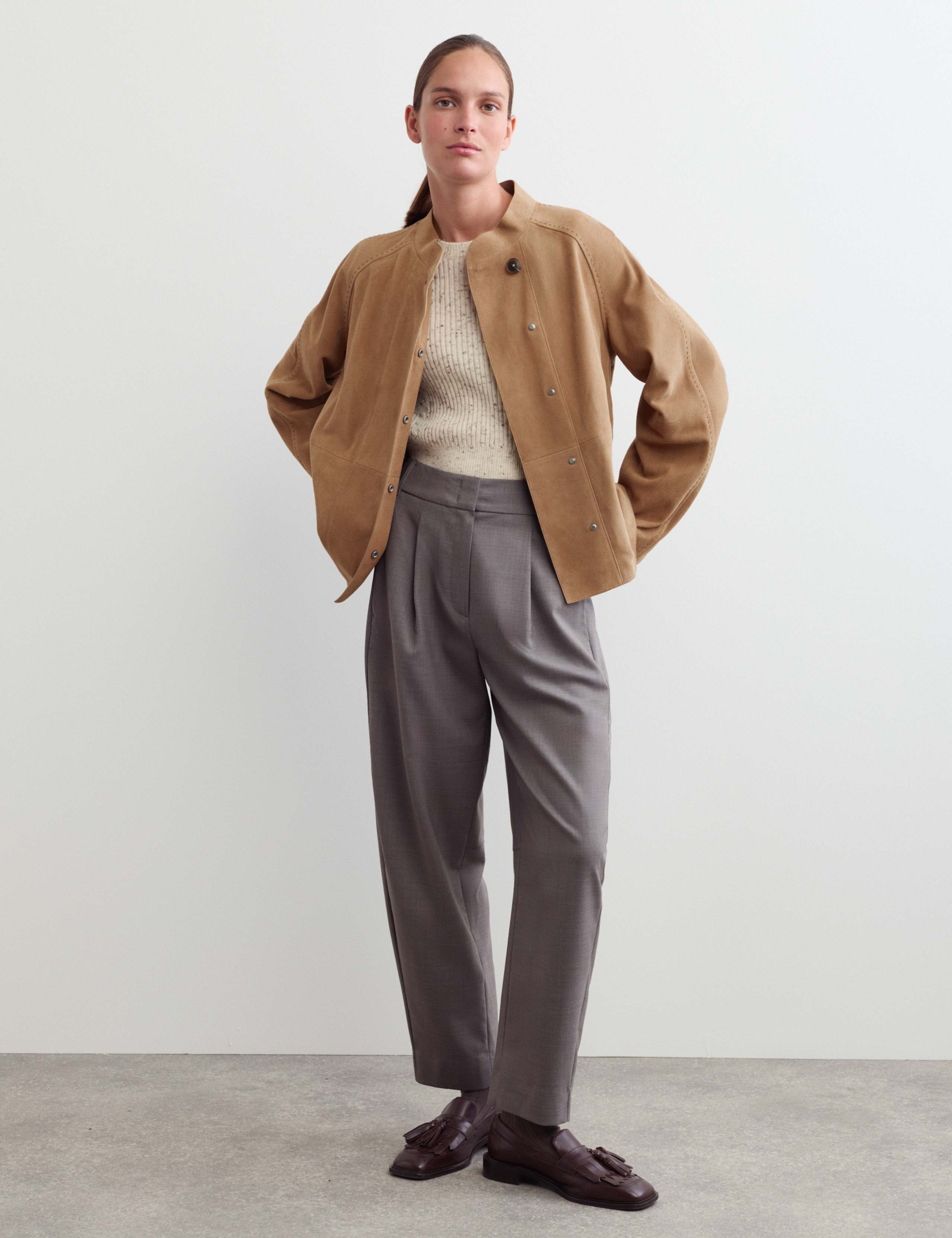 Suede Sculpted Short Jacket 1 of 8