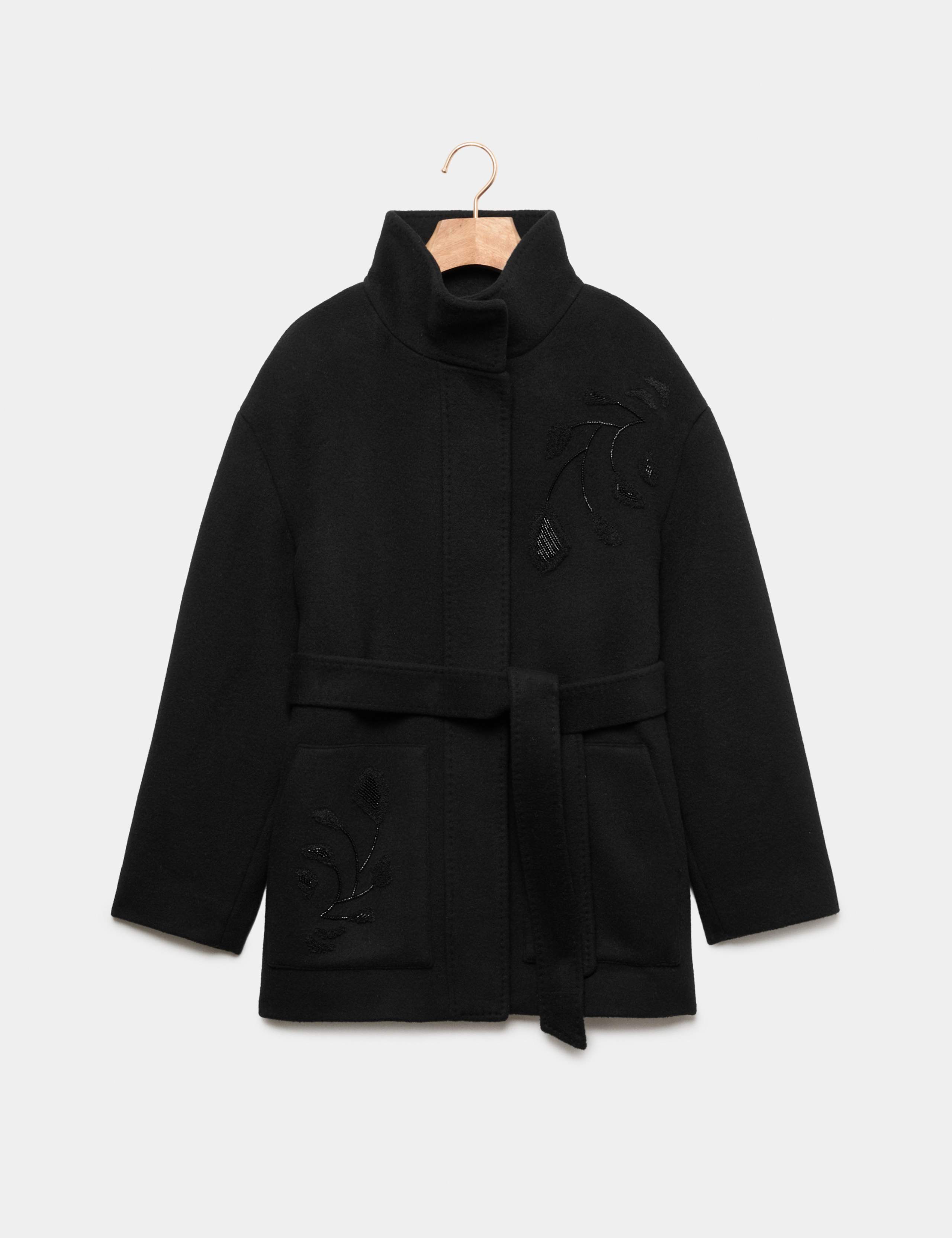 Pure Wool Funnel Neck Embroidered Jacket 2 of 9