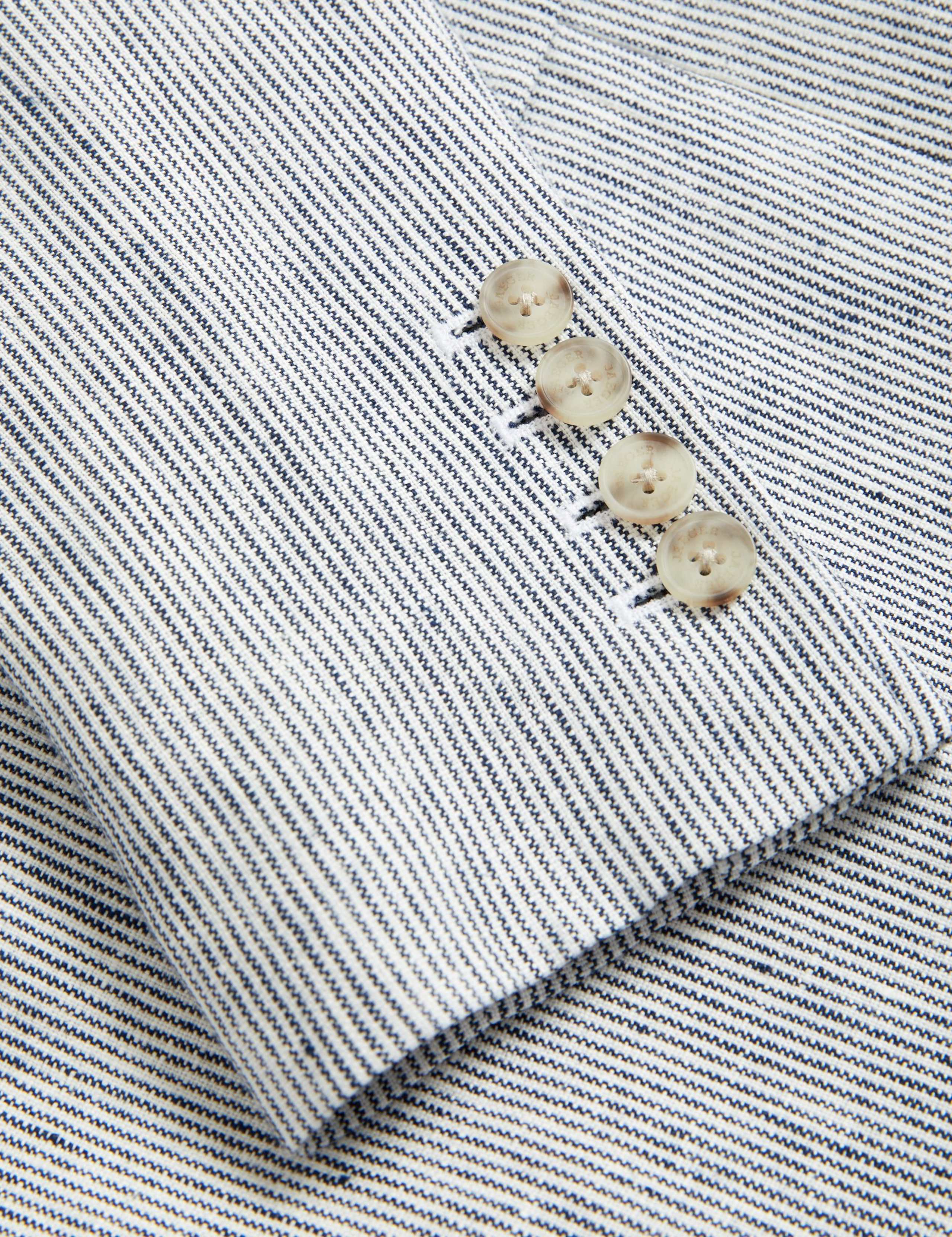 Pure Linen Striped Double Breasted Blazer 6 of 6