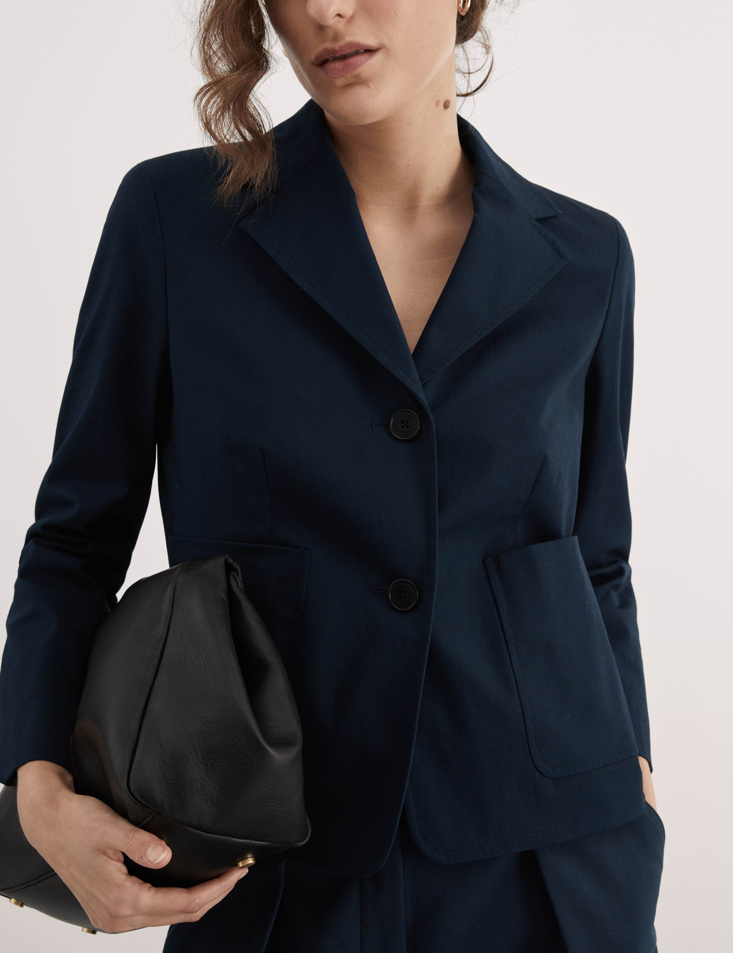 Relaxed Cotton Stretch Cropped Blazer 1 of 7