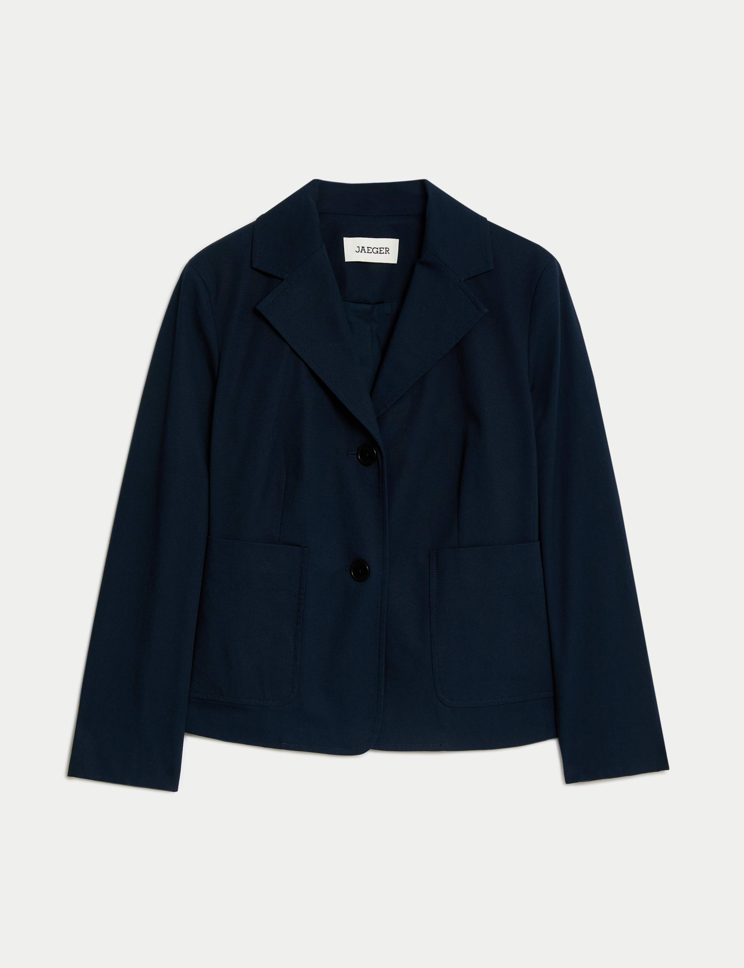 Relaxed Cotton Stretch Cropped Blazer 2 of 7