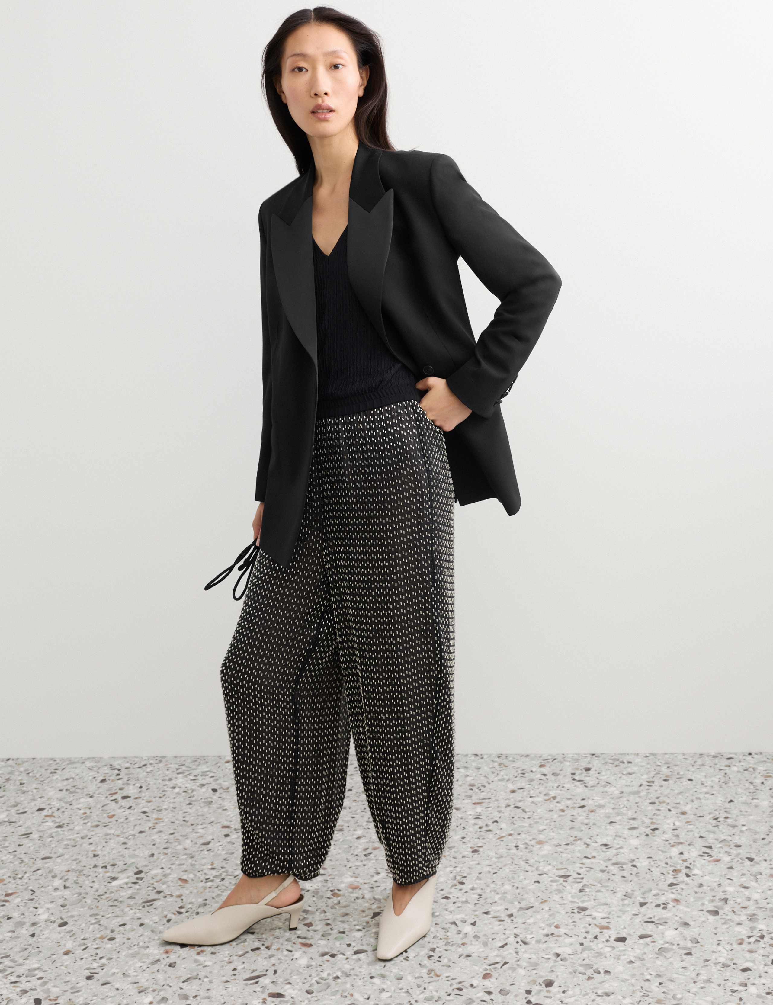 Pure Wool Tailored Tuxedo Longline Blazer 8 of 8