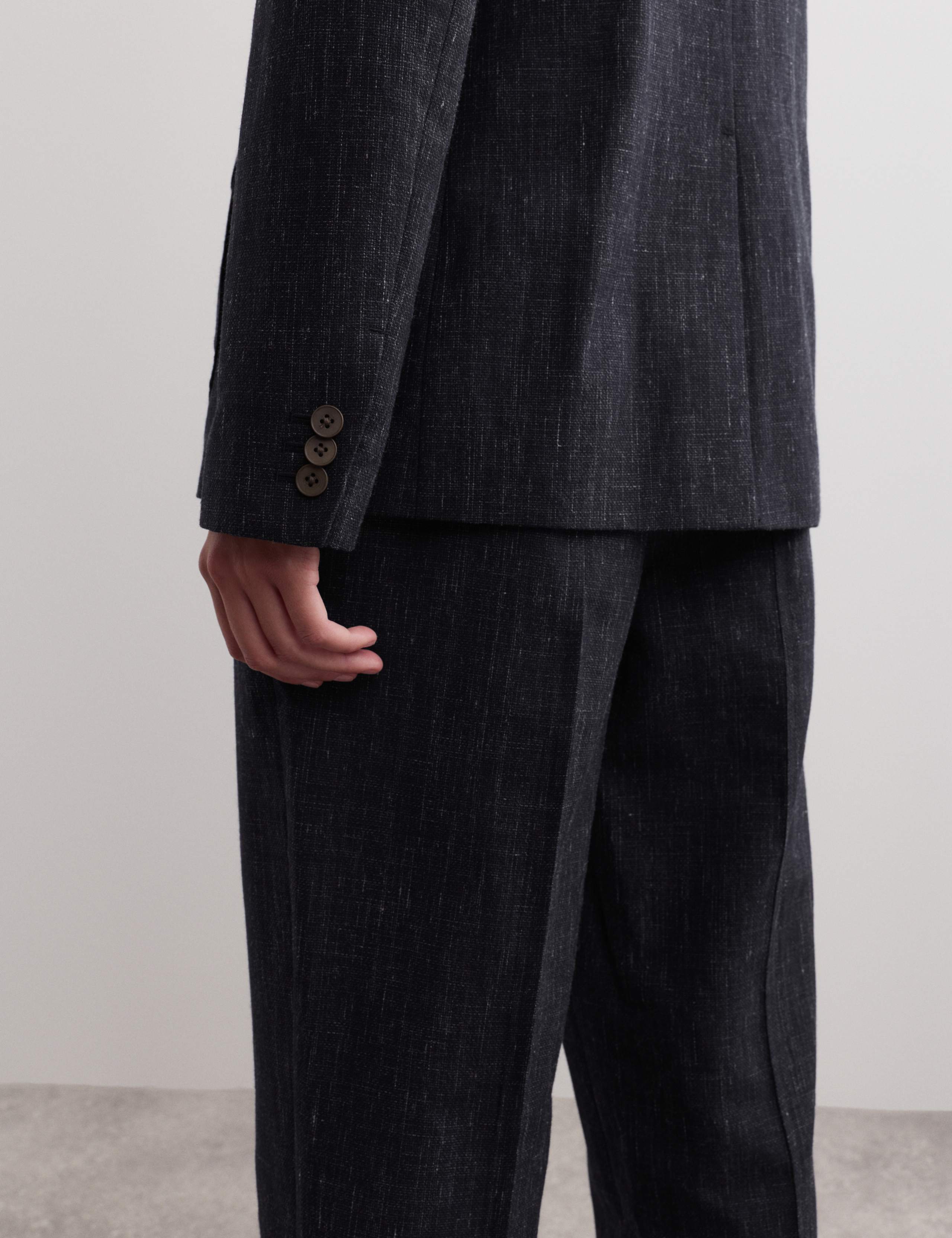 Wool Rich Single Breasted Blazer with Linen 5 of 8
