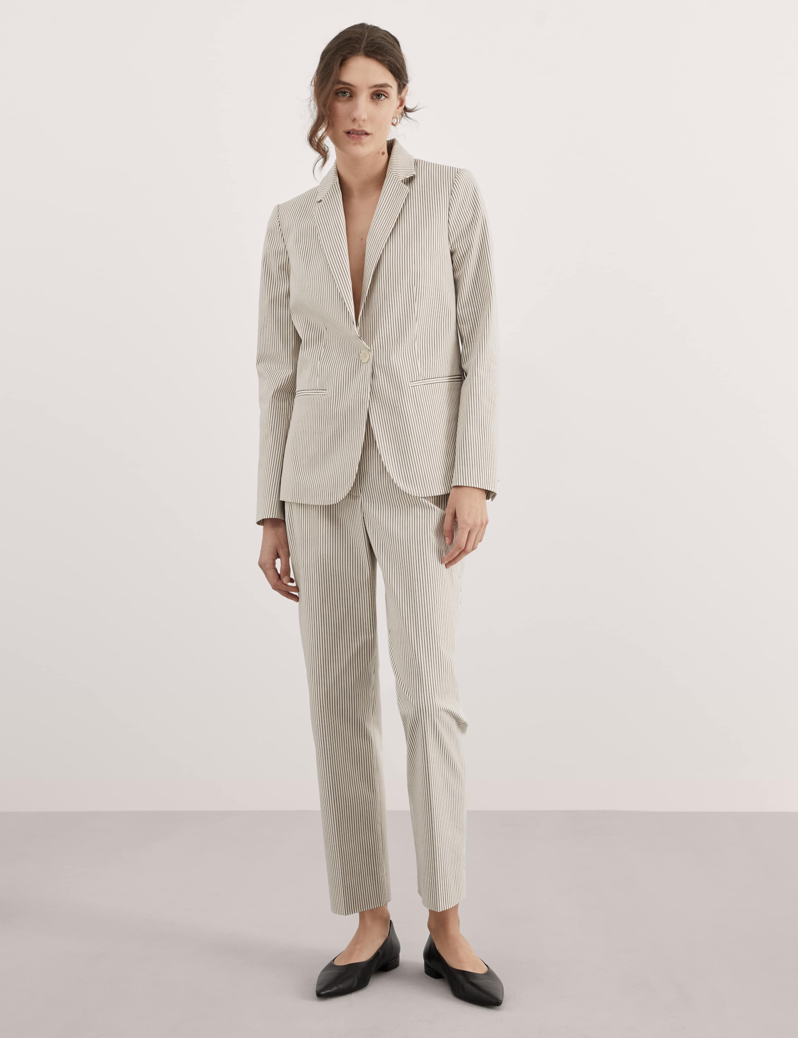 Relaxed Striped Single Breasted Blazer 3 of 7