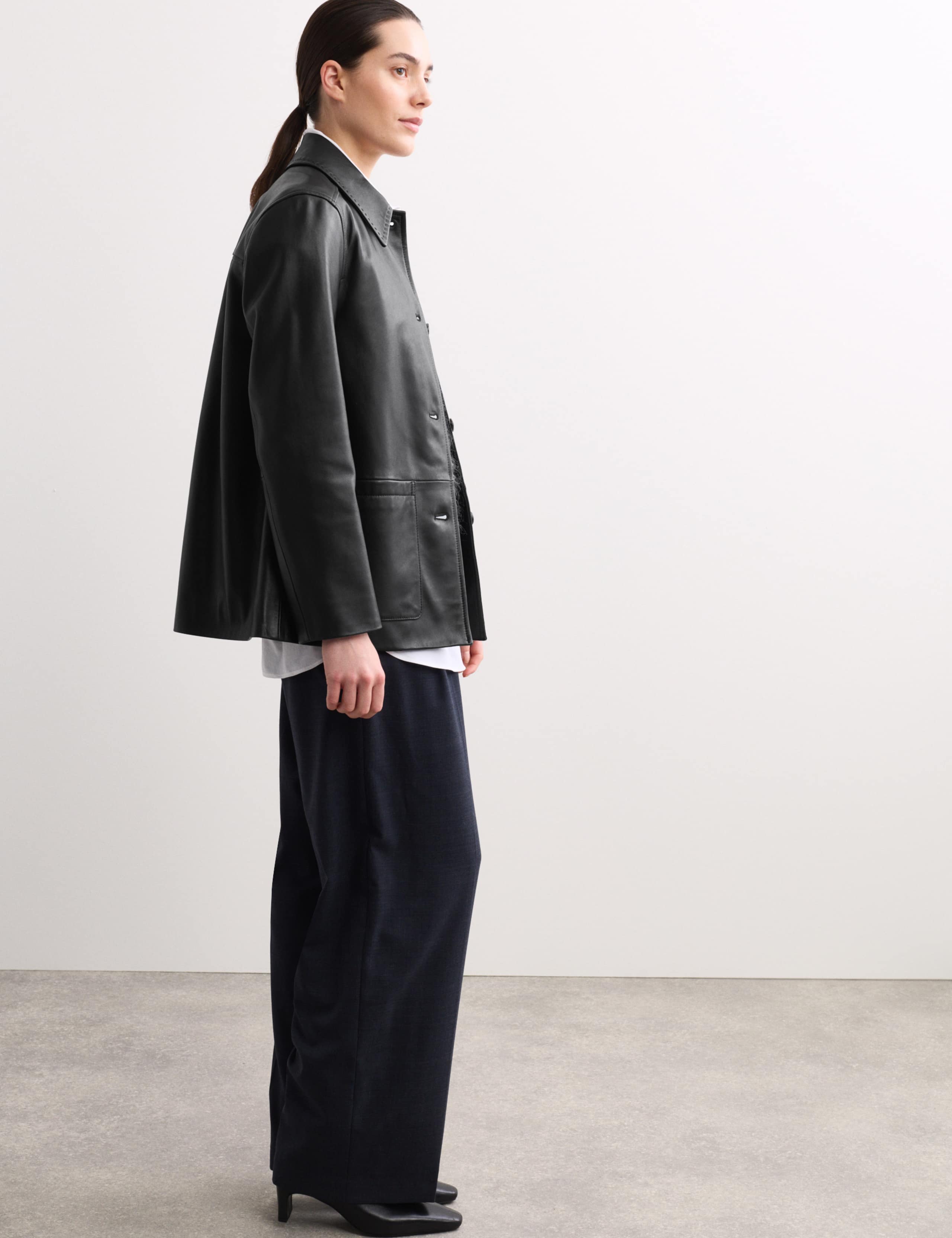 leather Collared Jacket 1 of 8