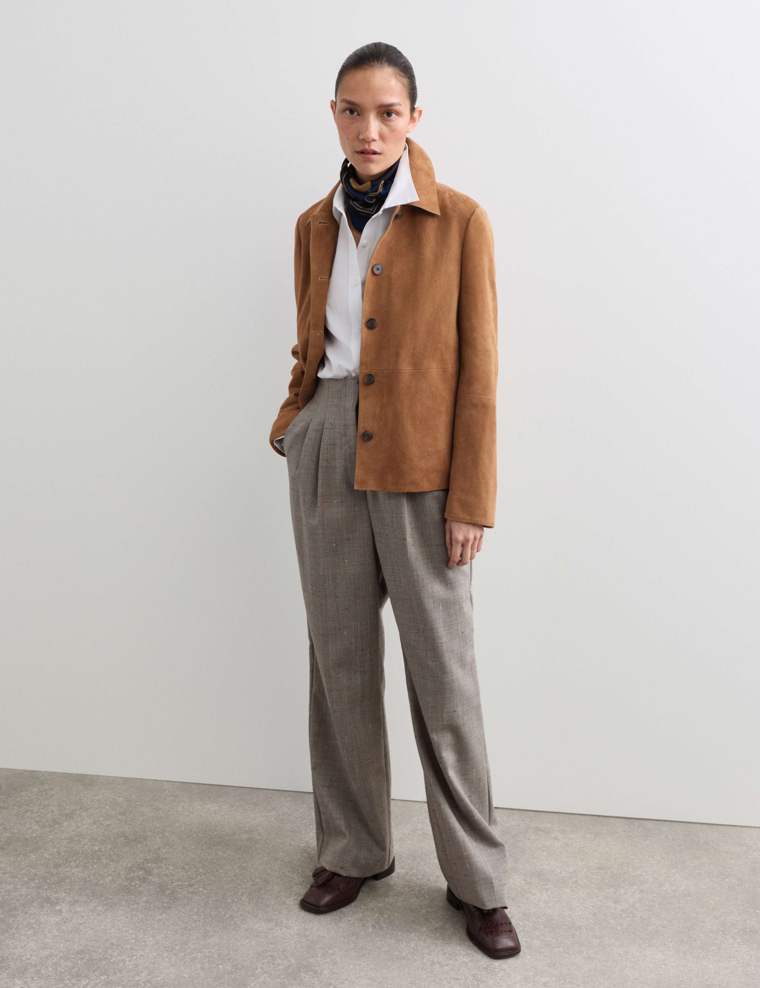 Suede Collared Jacket 1 of 7