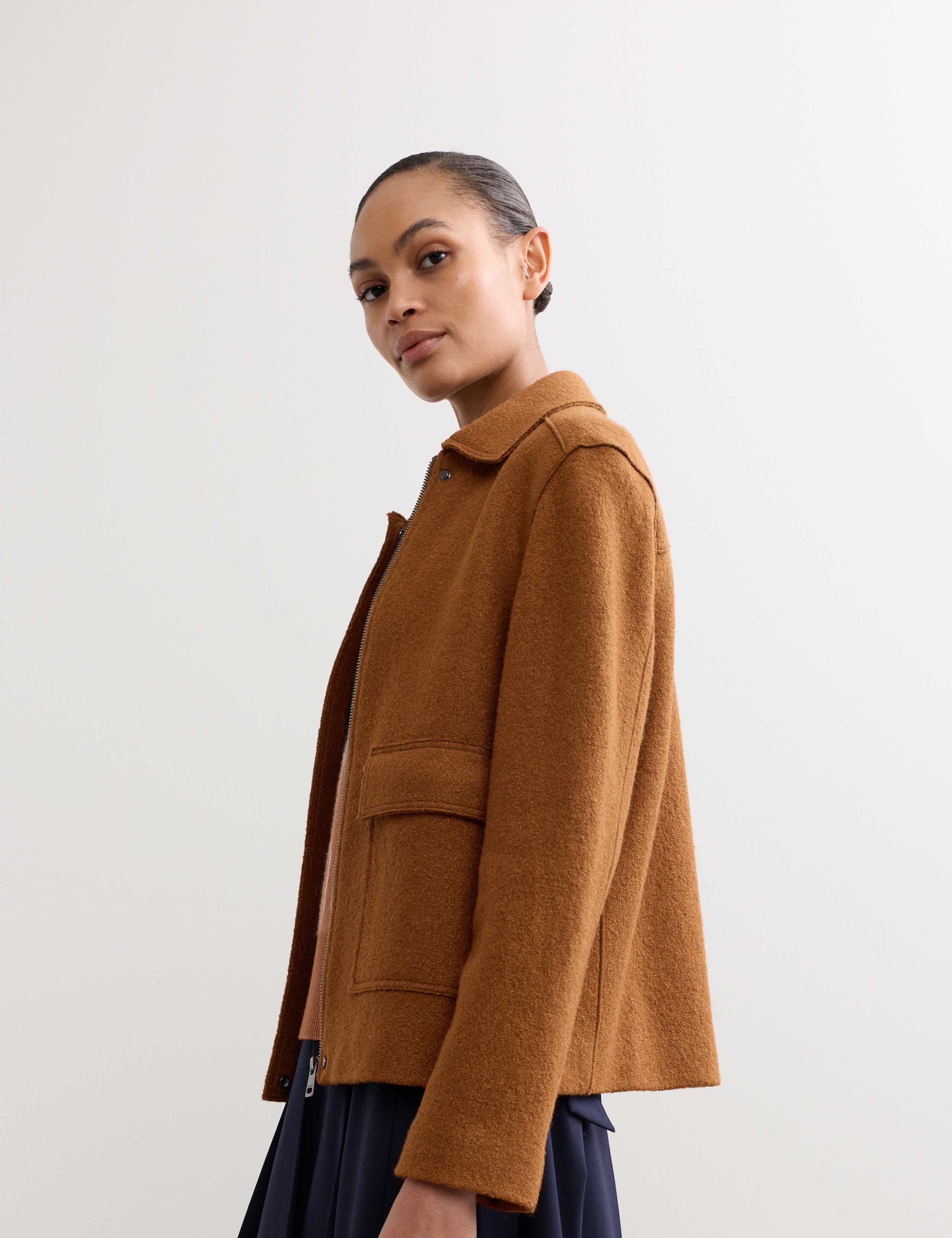 Boiled Wool Blend Trucker Jacket 3 of 8