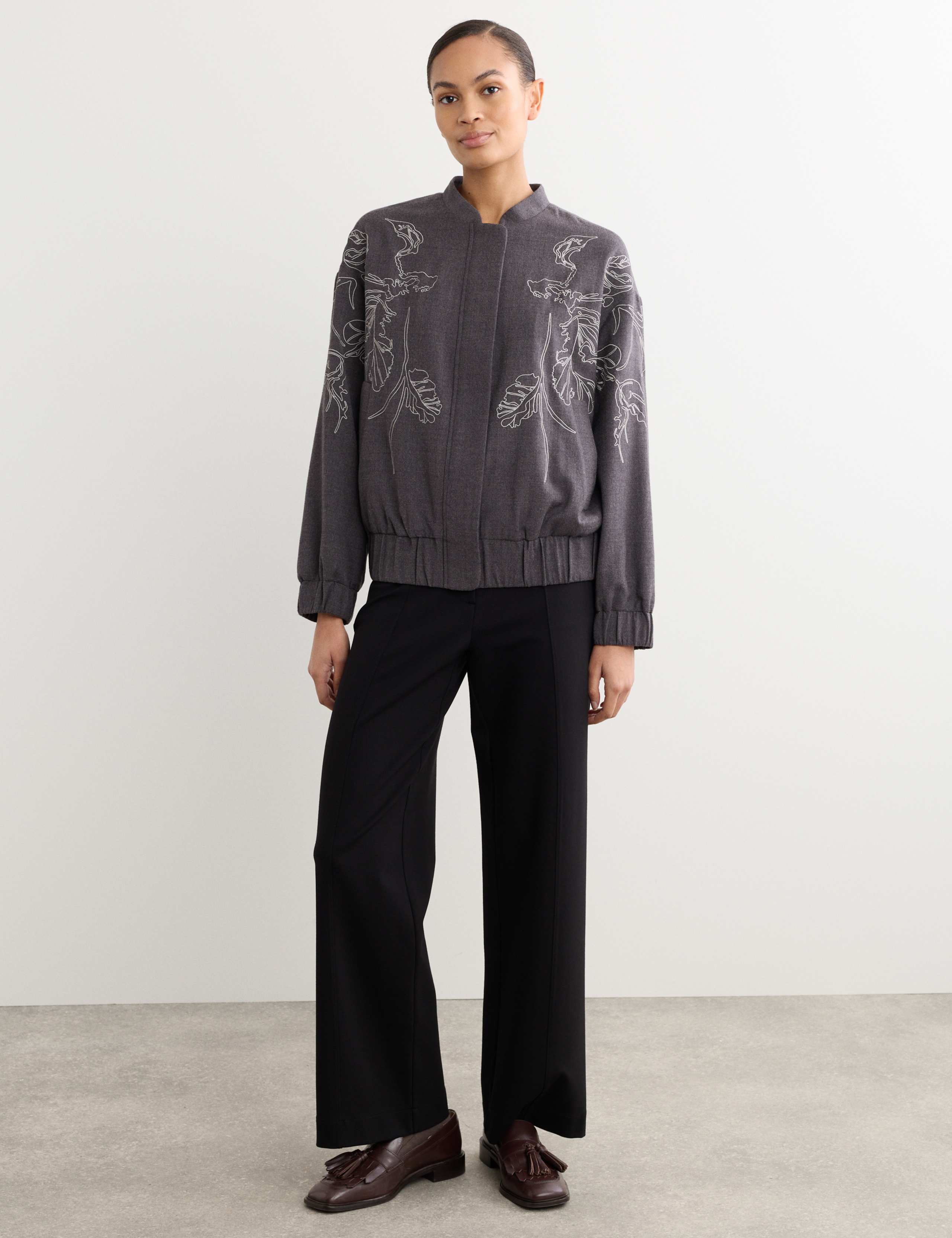 Wool Rich Flannel Embroidered Jacket 3 of 8