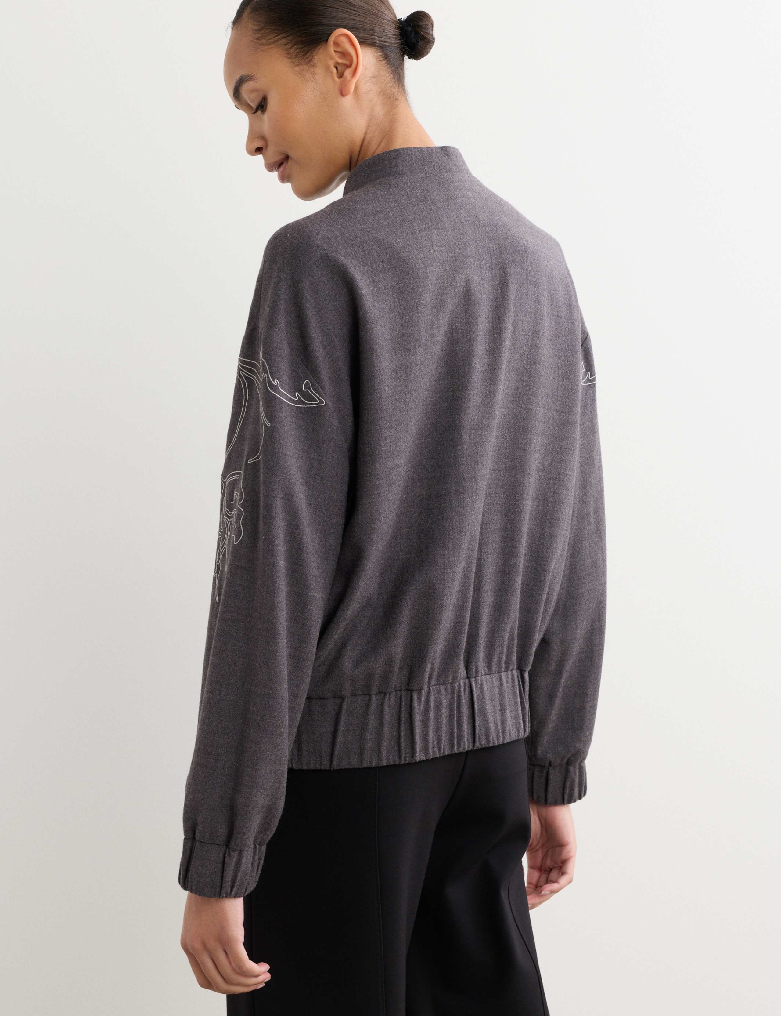 Wool Rich Flannel Embroidered Jacket 6 of 8