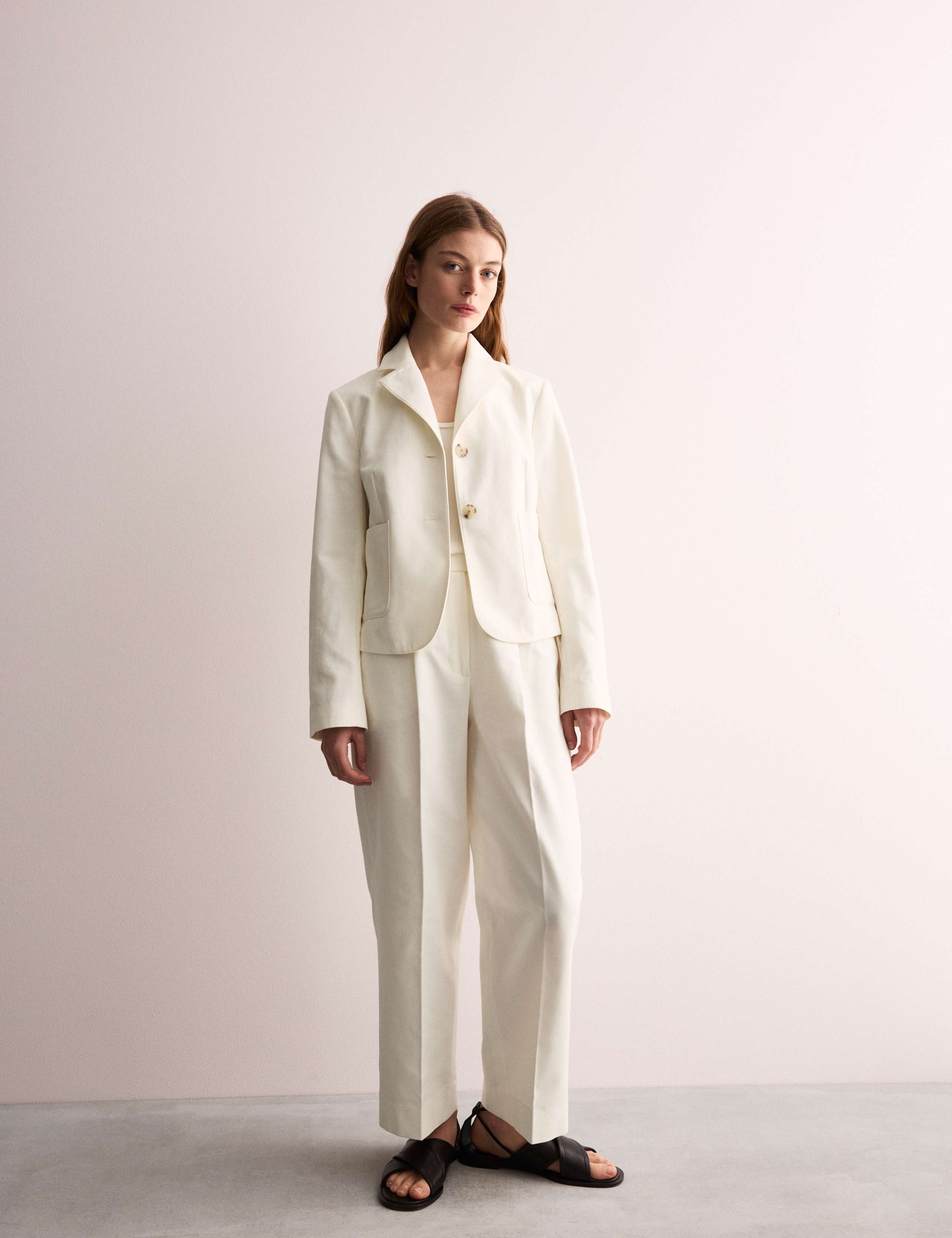 Cotton Blend Cropped Patch Pocket Jacket 4 of 9