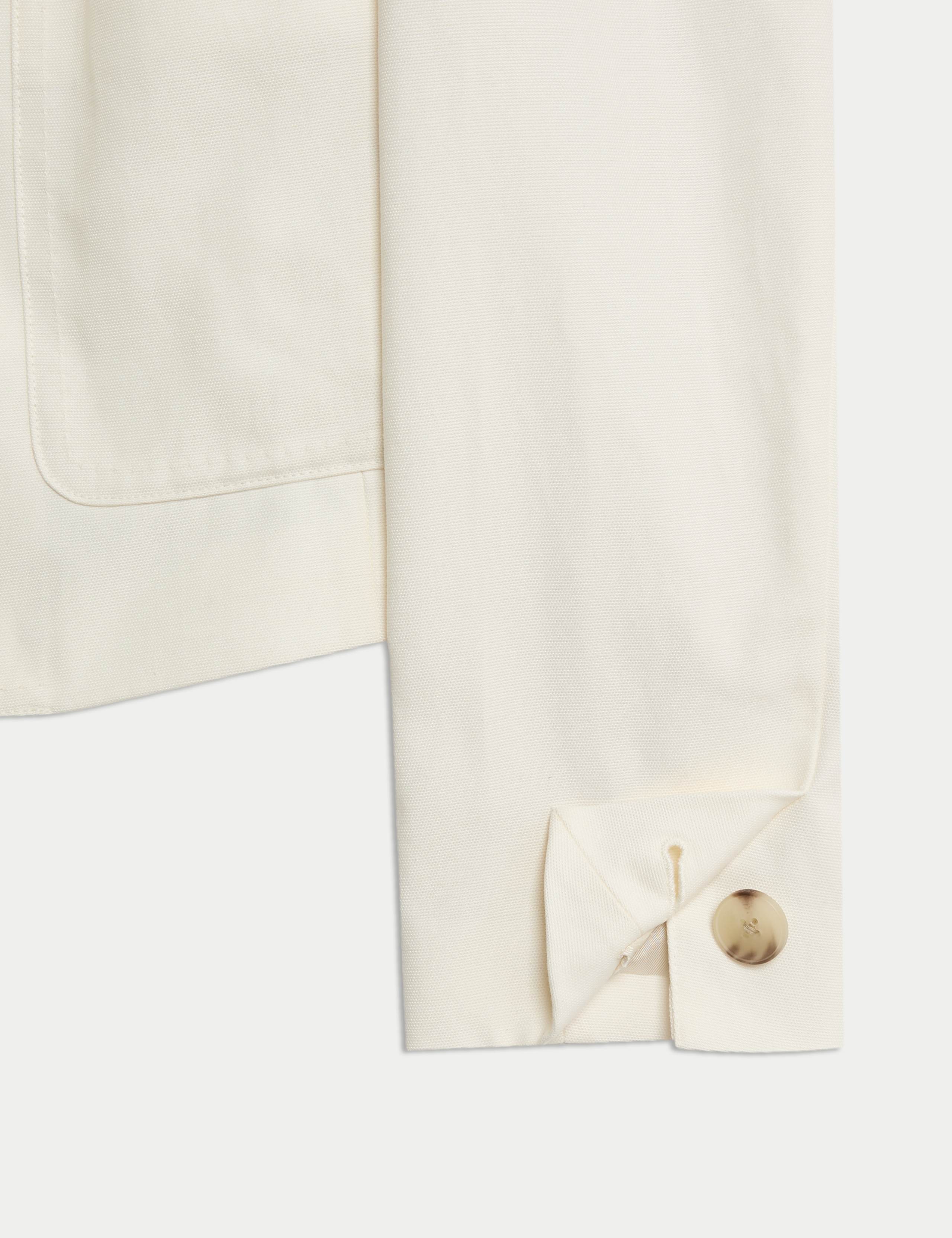 Cotton Blend Cropped Patch Pocket Jacket 7 of 9