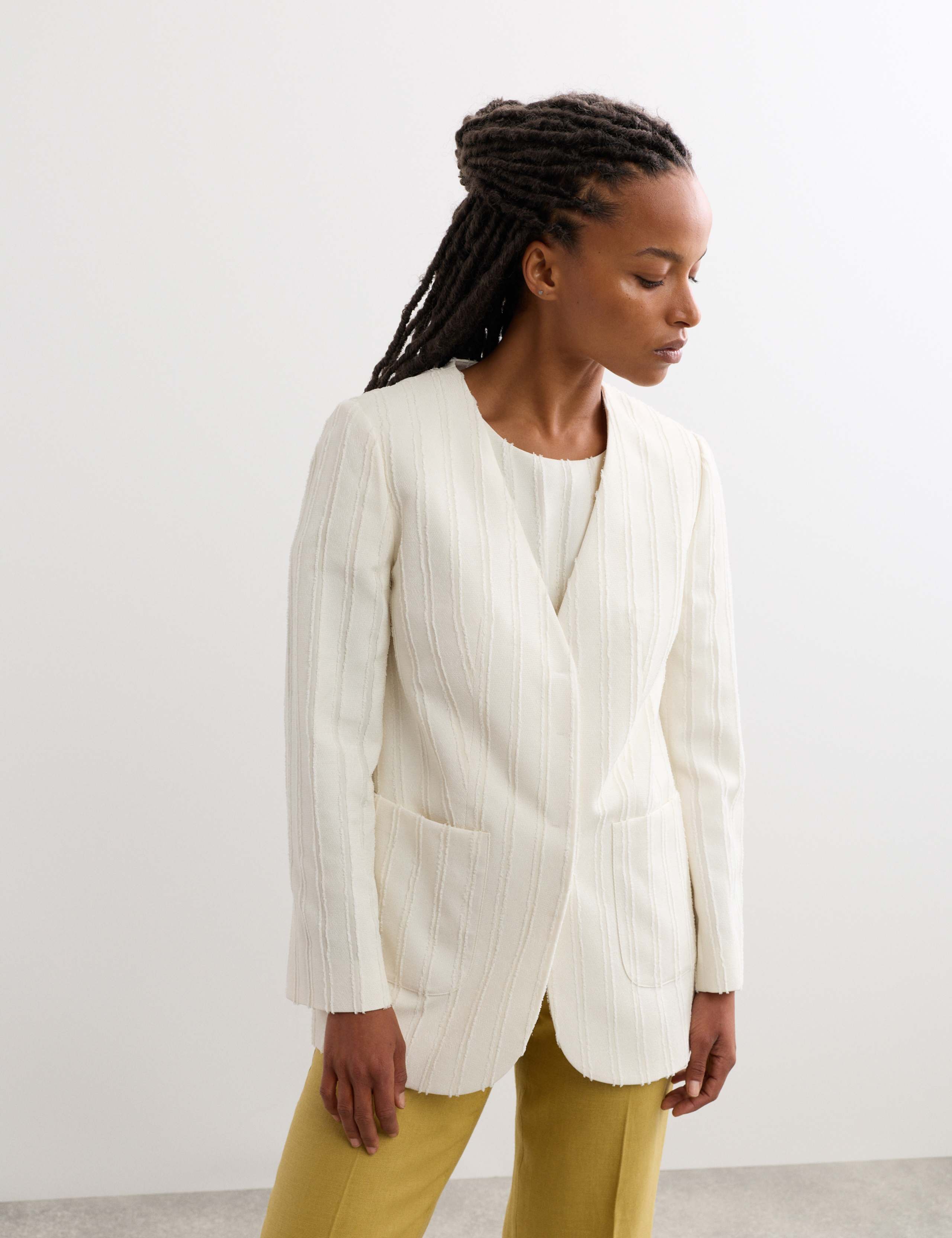 Jacquard Textured Relaxed Jacket 1 of 7