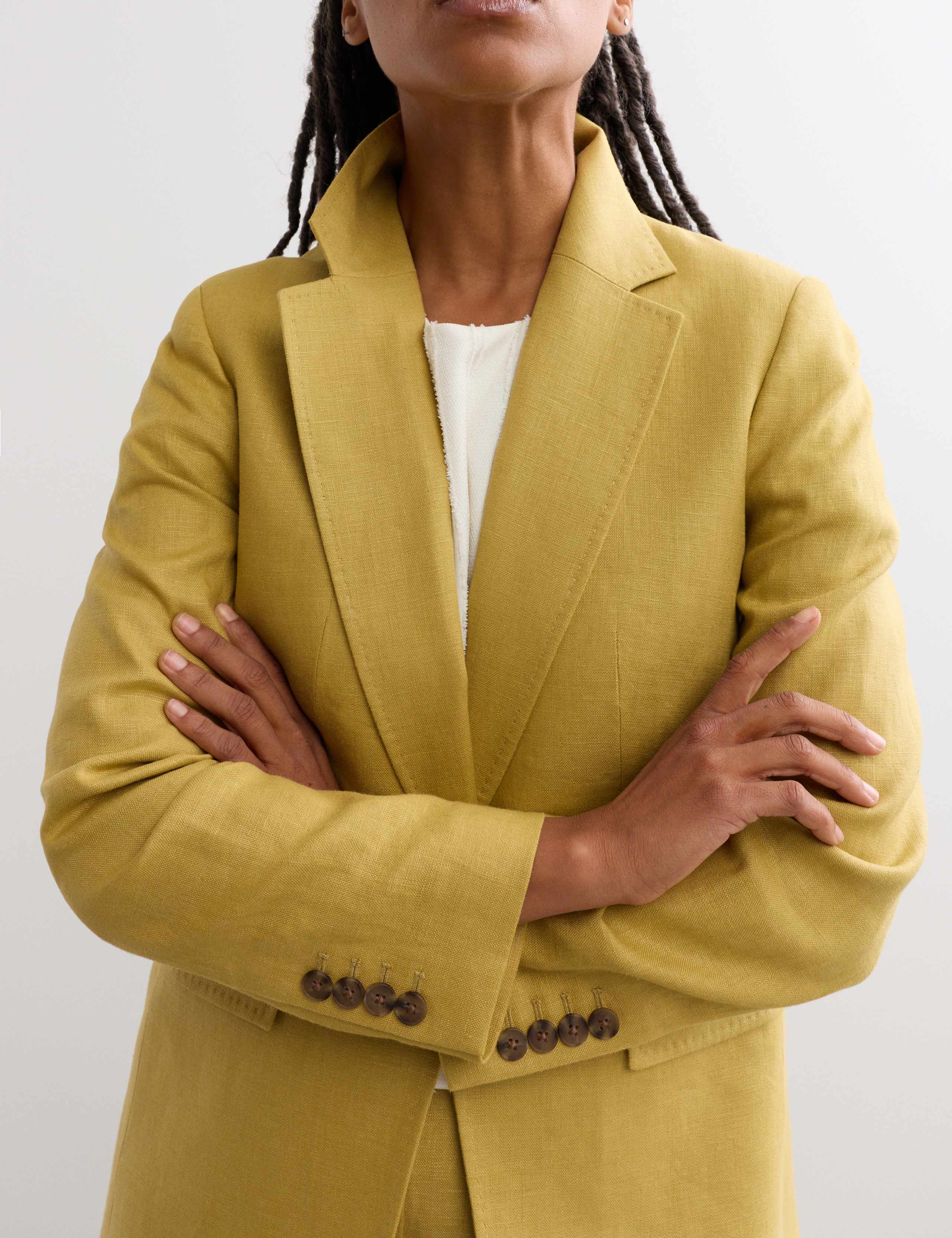 Pure Linen Longline Single Breasted Blazer 1 of 7