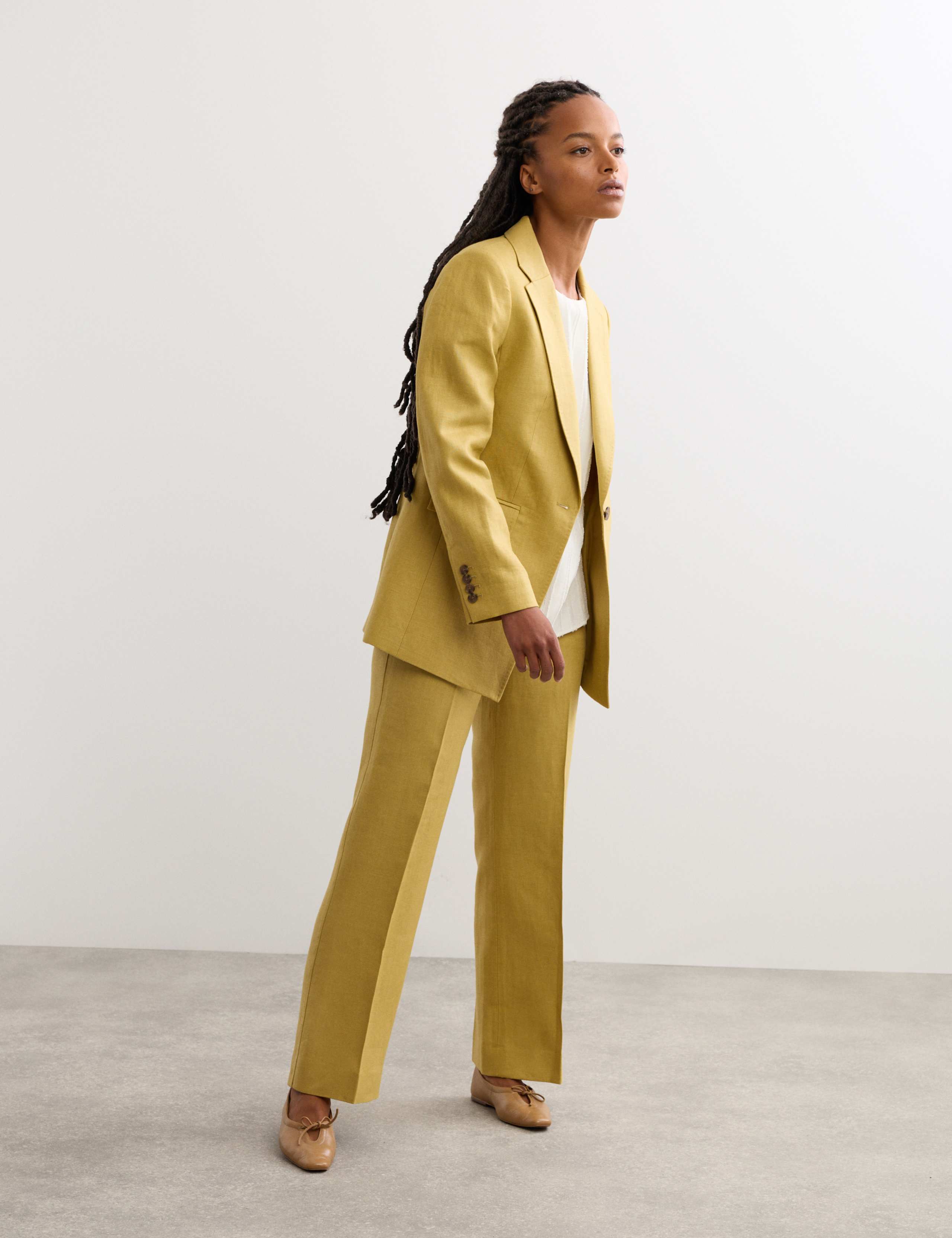 Pure Linen Longline Single Breasted Blazer 4 of 7