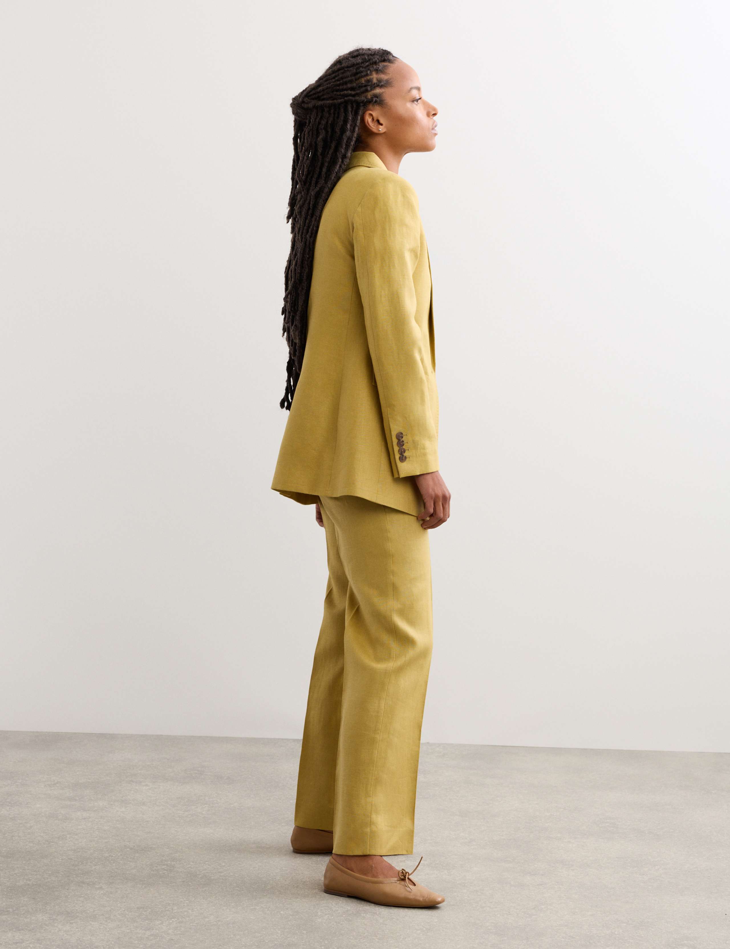 Pure Linen Longline Single Breasted Blazer 5 of 7