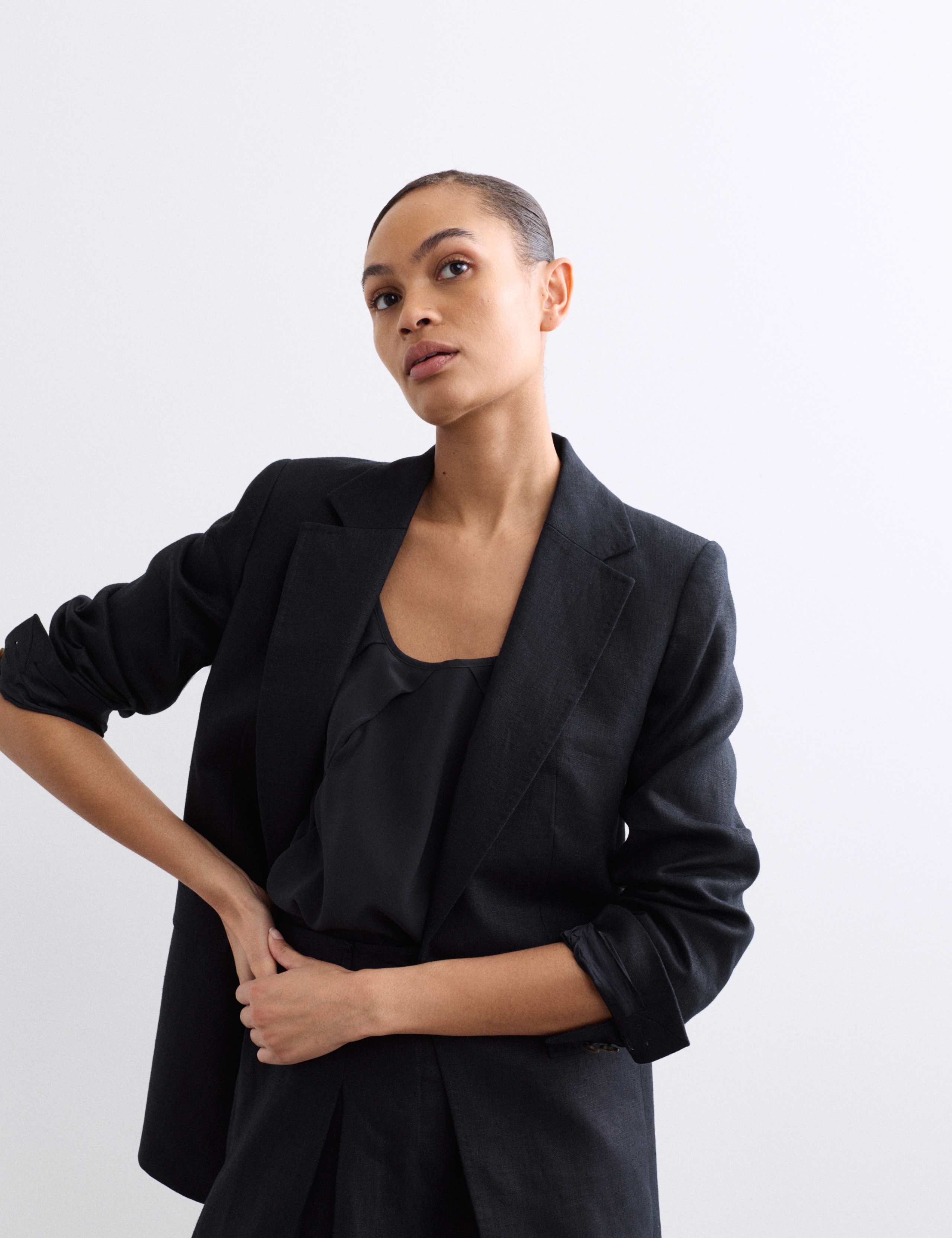 Pure Linen Longline Single Breasted Blazer 3 of 7