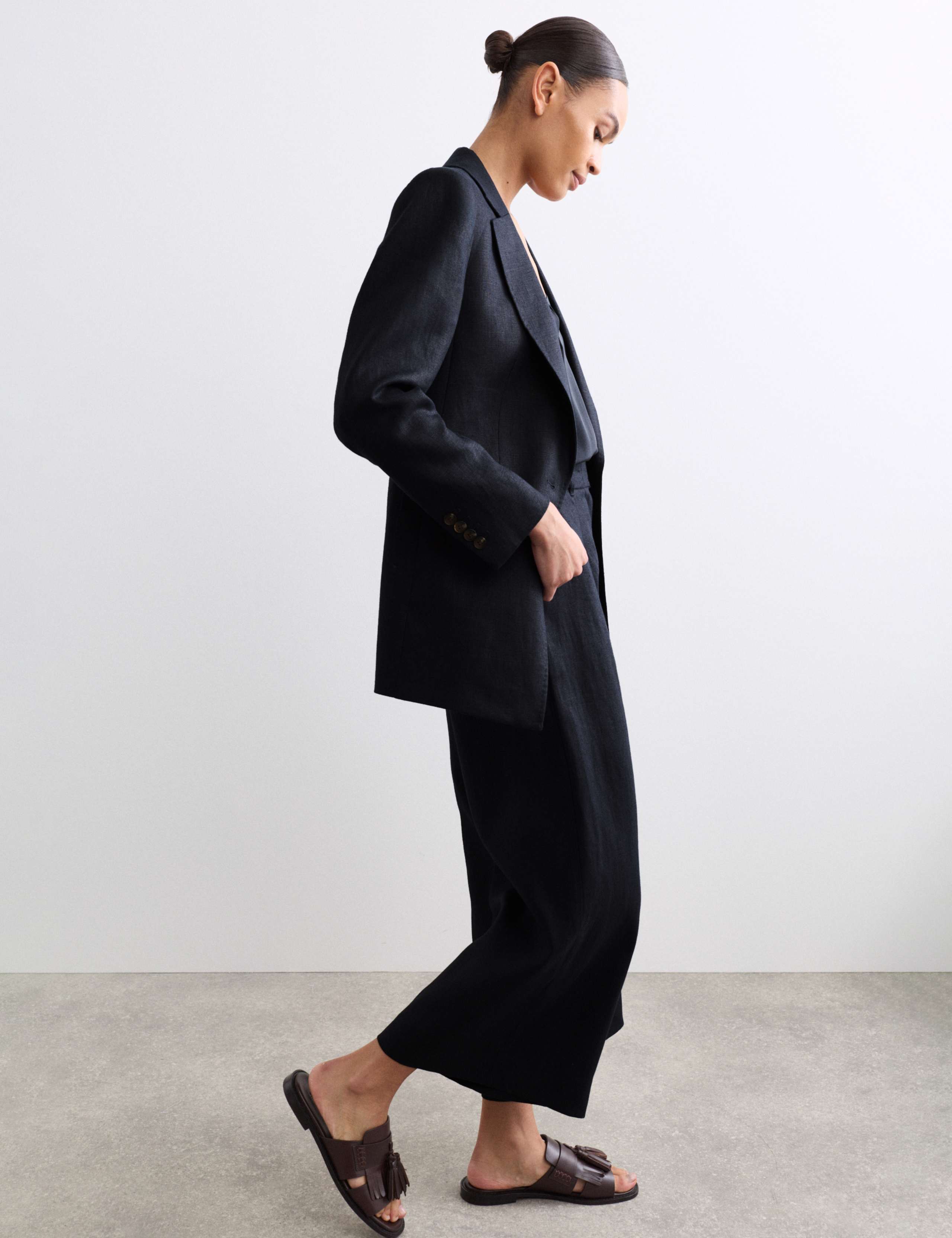 Pure Linen Longline Single Breasted Blazer 6 of 7