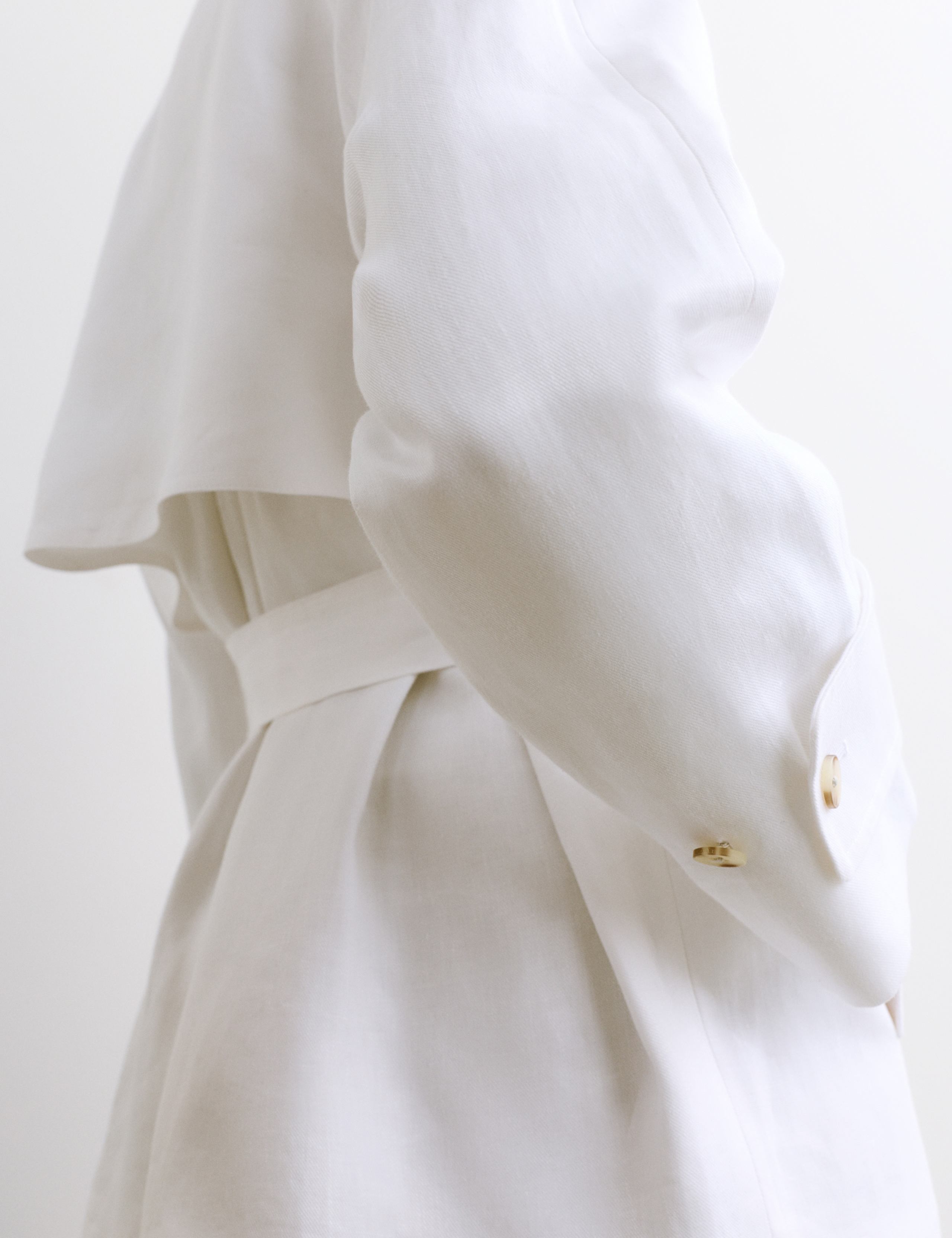 Pure Linen Short Trench Style Coat 3 of 7