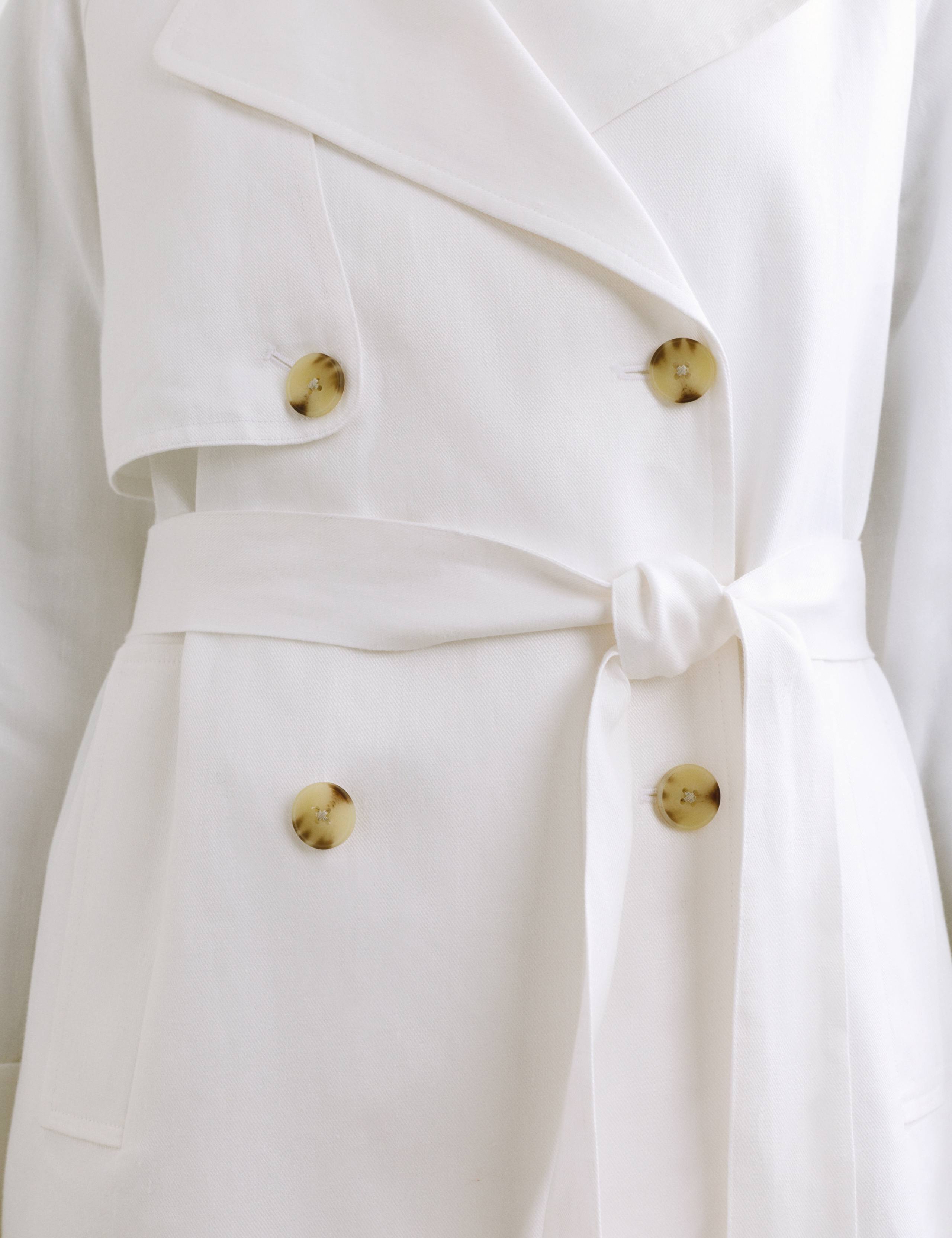 Pure Linen Short Trench Style Coat 5 of 7