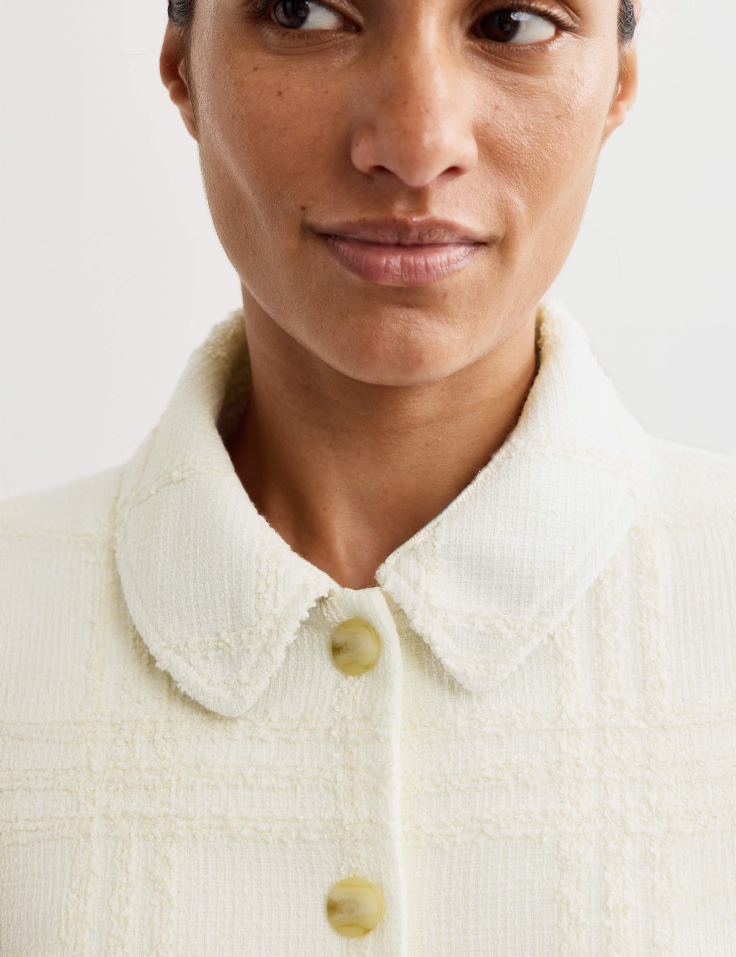 Italian Boucle Tweed Checked Short Jacket 4 of 8