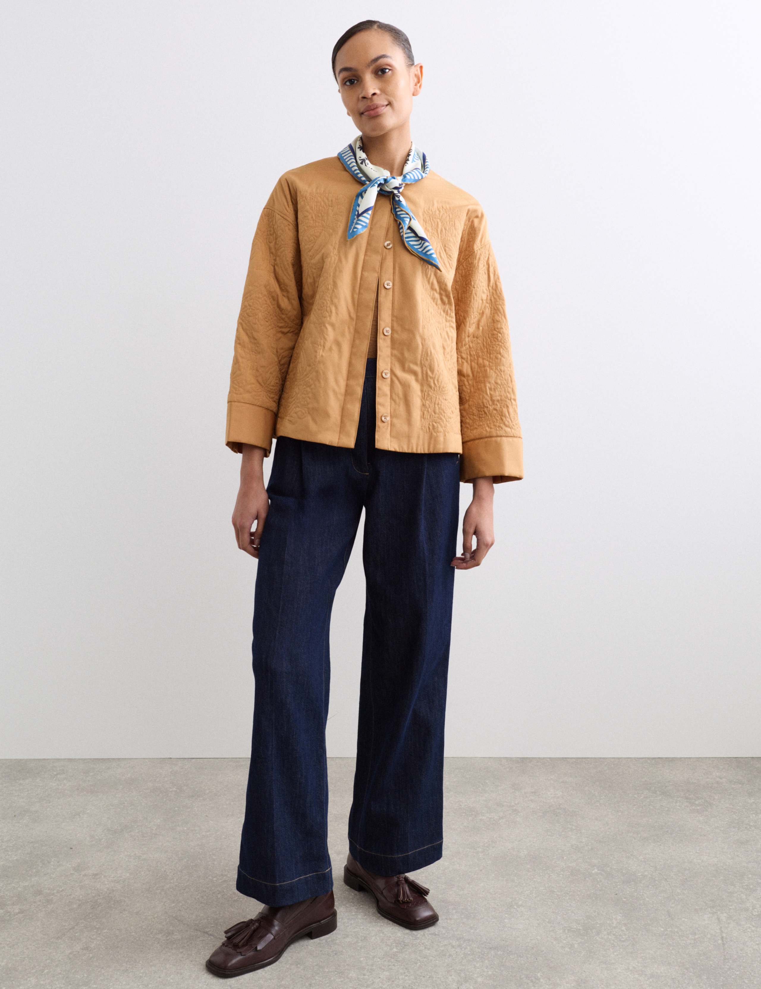 Pure Cotton Embroidered Quilted Jacket 1 of 7