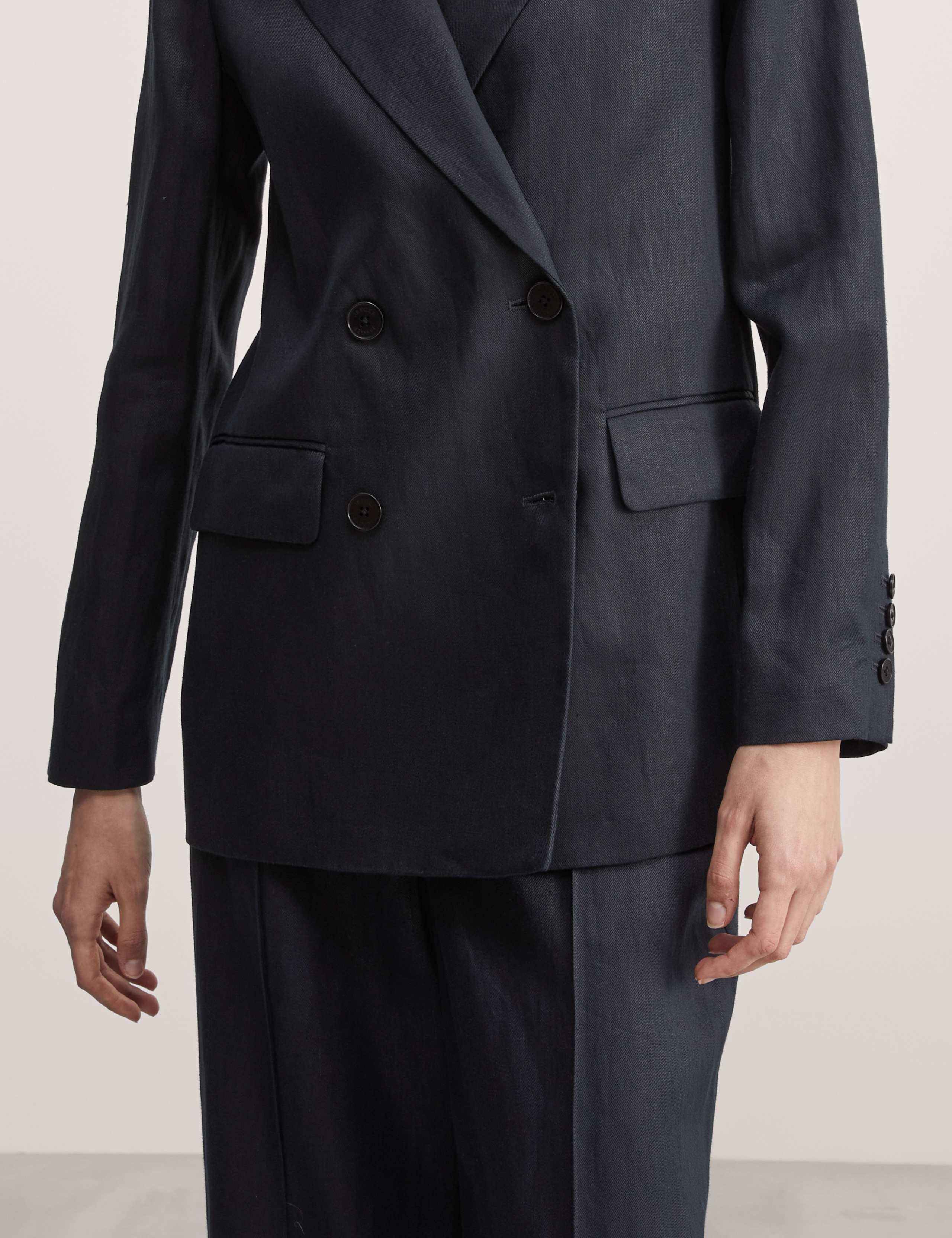Pure Linen Double Breasted Jacket 3 of 6